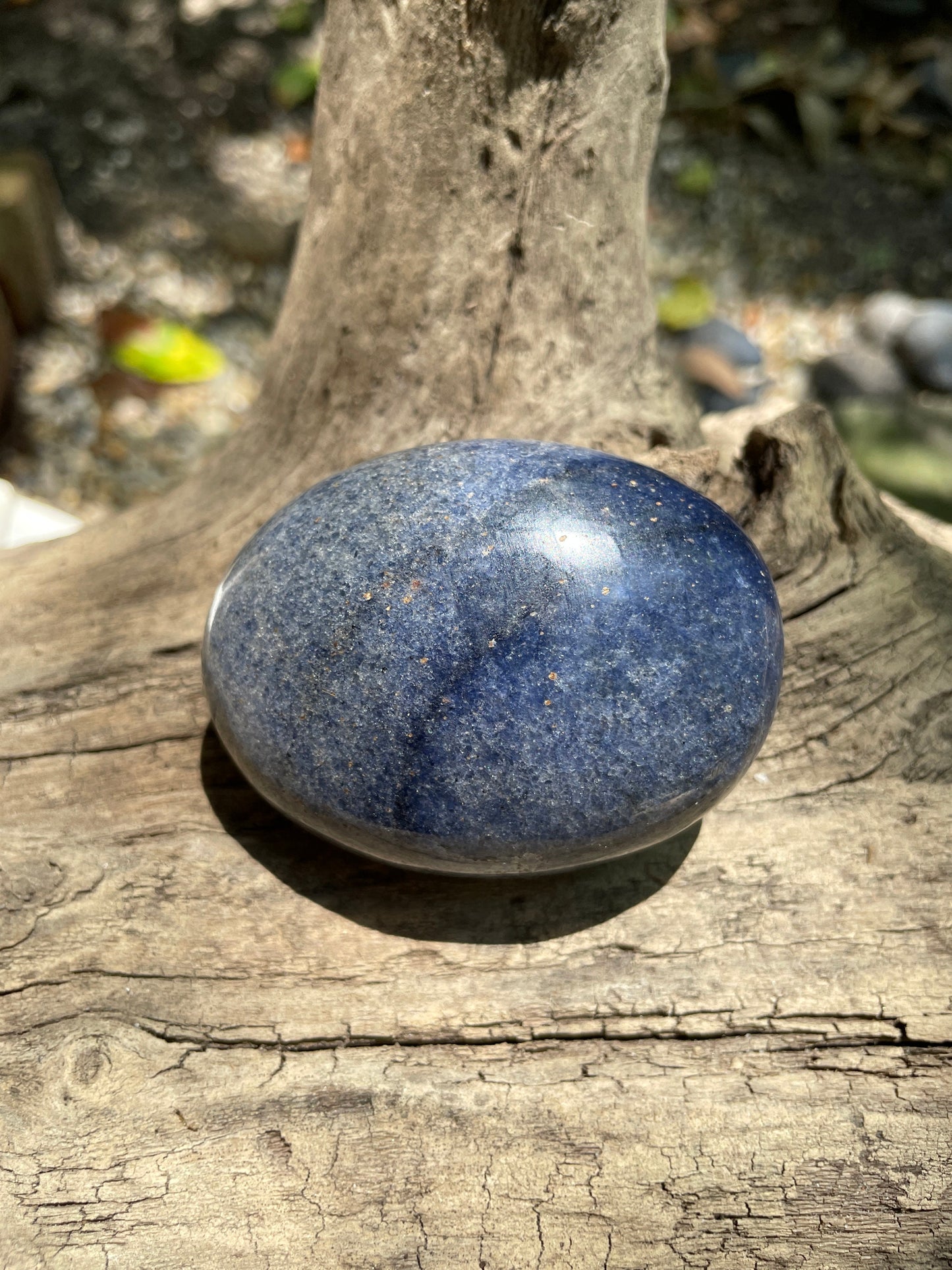 Blue Lazulite Palm Stone From Madagascar 194.8g Specimen Mineral Crystal