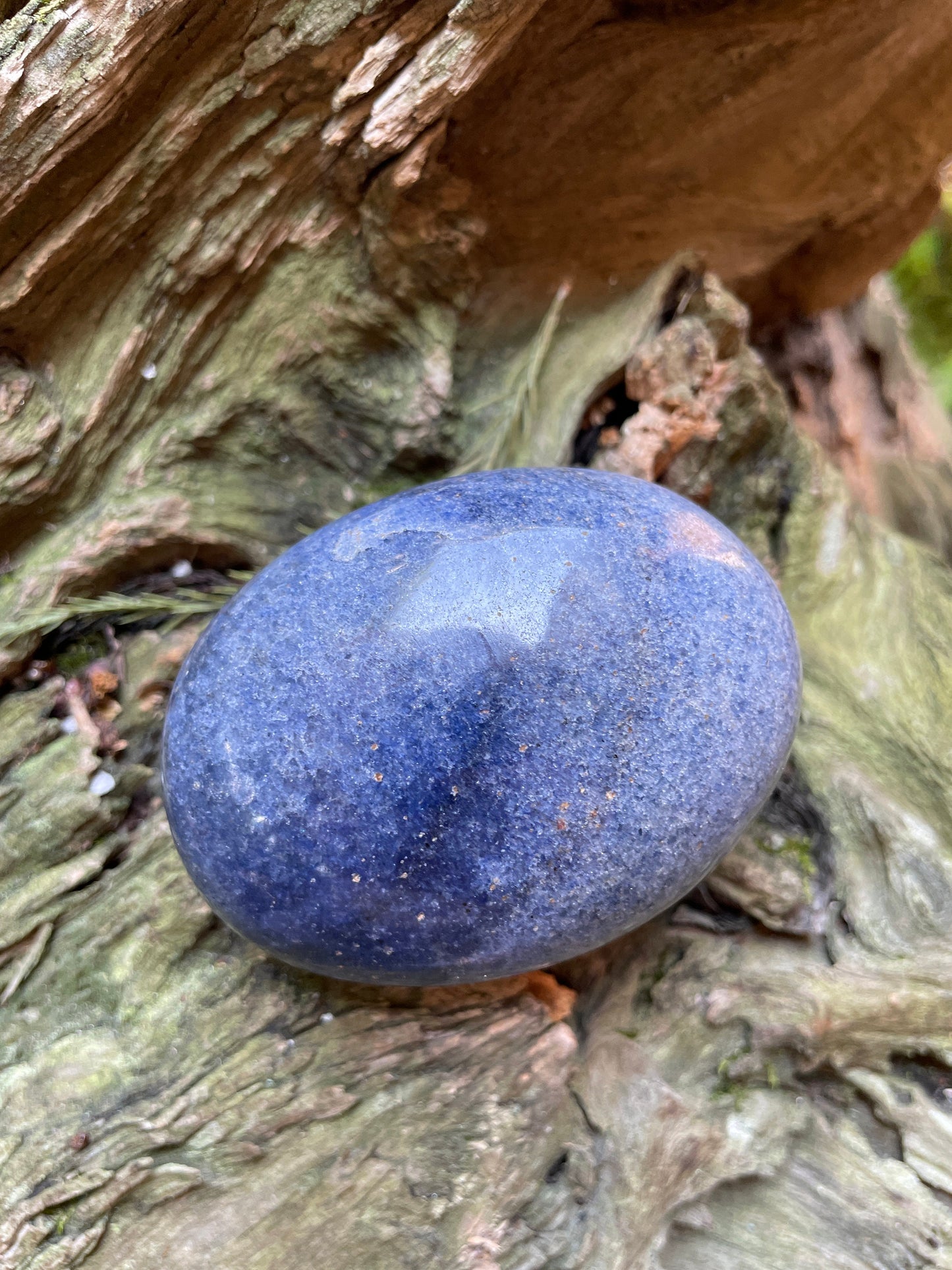 Blue Lazulite Palm Stone From Madagascar 194.8g Specimen Mineral Crystal