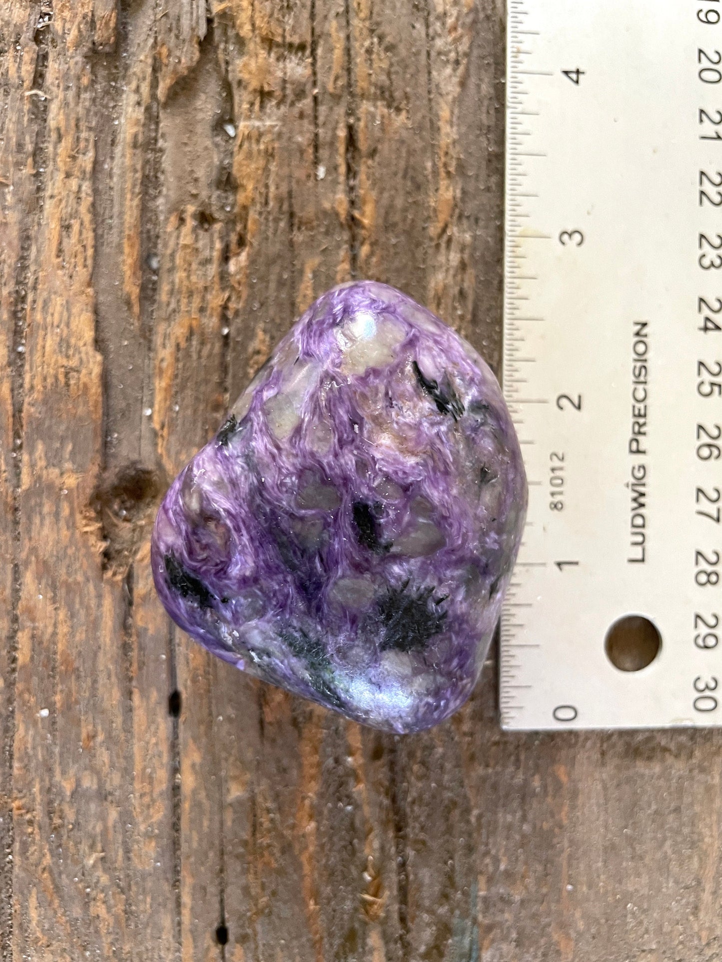 Small Charoite Palm Stone Specimen 133.1g From Sakha Republic, Siberia, Russia Mineral