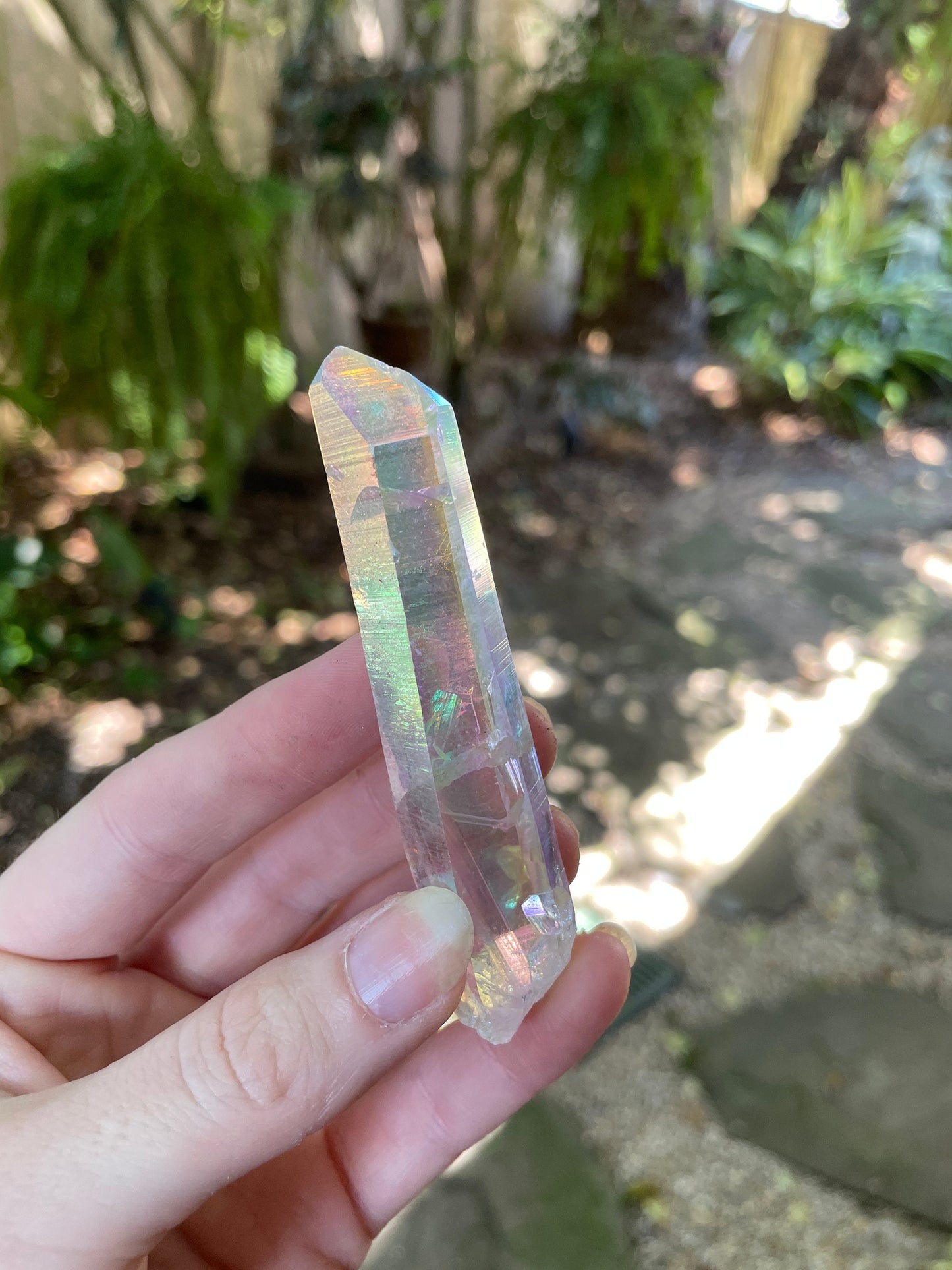 Rainbow Angel Aura Quartz Point33.9g Specimen Mineral Crystal