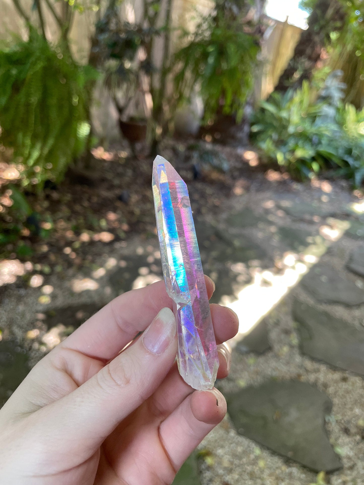 Rainbow Angel Aura Quartz Point33.9g Specimen Mineral Crystal
