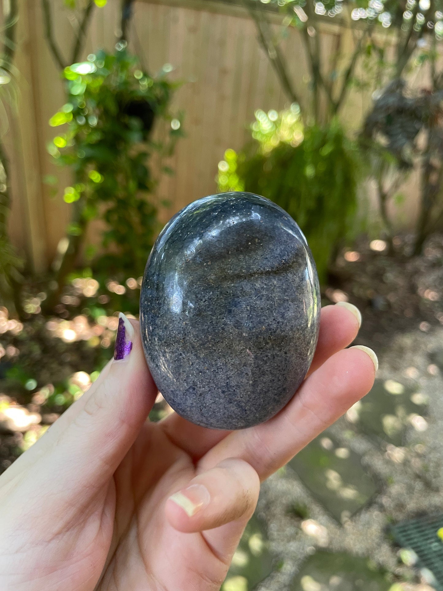 Blue Lazulite Palm Stone From Madagascar 194.8g Specimen Mineral Crystal