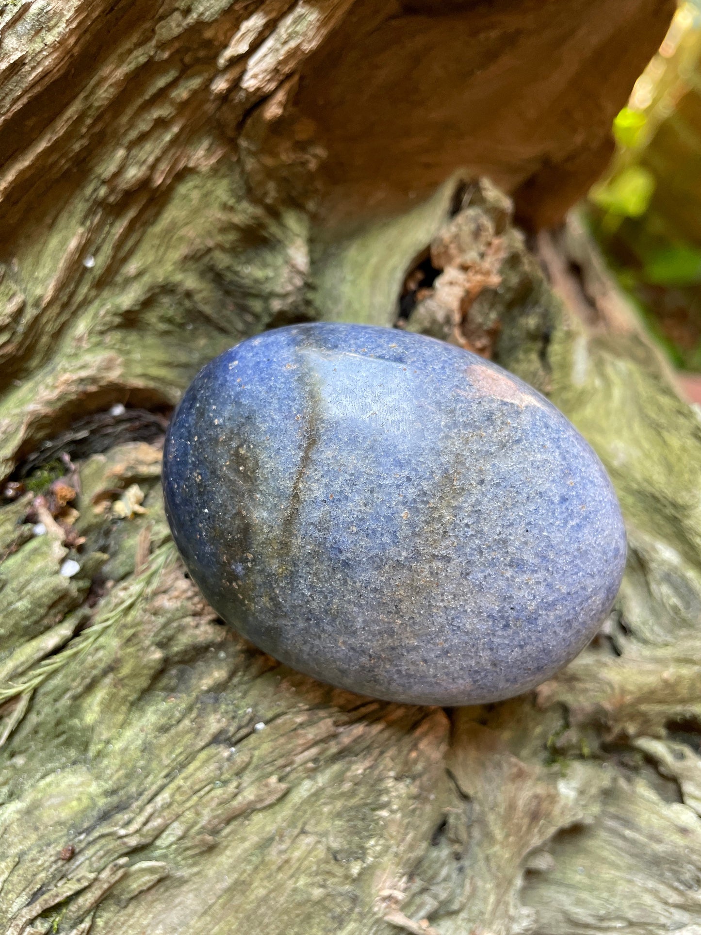 Blue Lazulite Palm Stone From Madagascar 194.8g Specimen Mineral Crystal