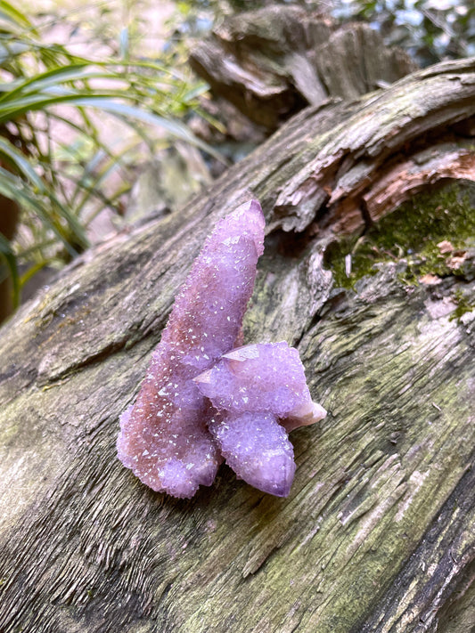 Amethyst Spirit Quartz Point cluster With Hematite Specimen 77.8g From Mpumalanga South Africa