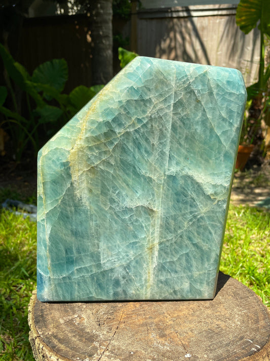 Beautiful XL Polished Aquamarine/Beryl Crystal from Minas Gerais Brazil 9.13kg 20lbs 1.9oz Specimen Mineral Crystal