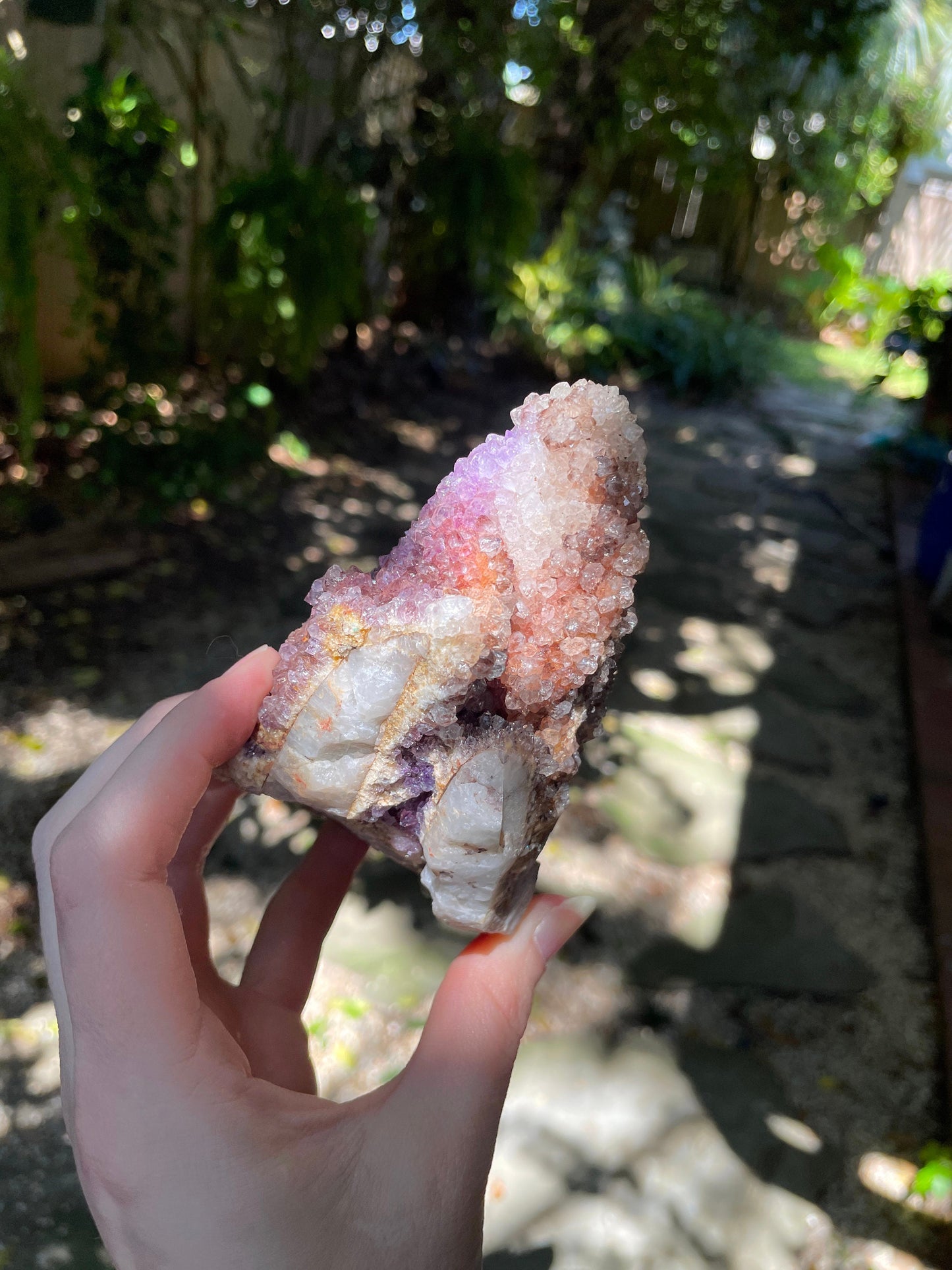 Unique  Amethyst w/Hematite and Iron Spirit Quartz Point 400g Specimen From Mpumalanga South Africa