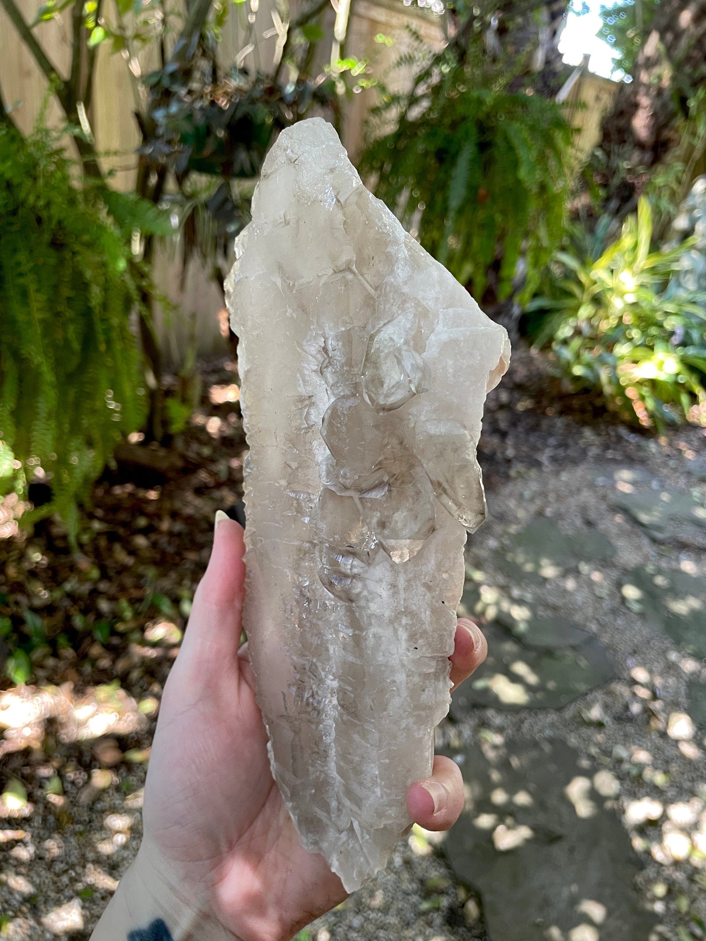 Pale Smokey Elesital Quartz Specimen from Minas Gerais Brazil, 882g 1lb 15.2oz Mineral Crystal