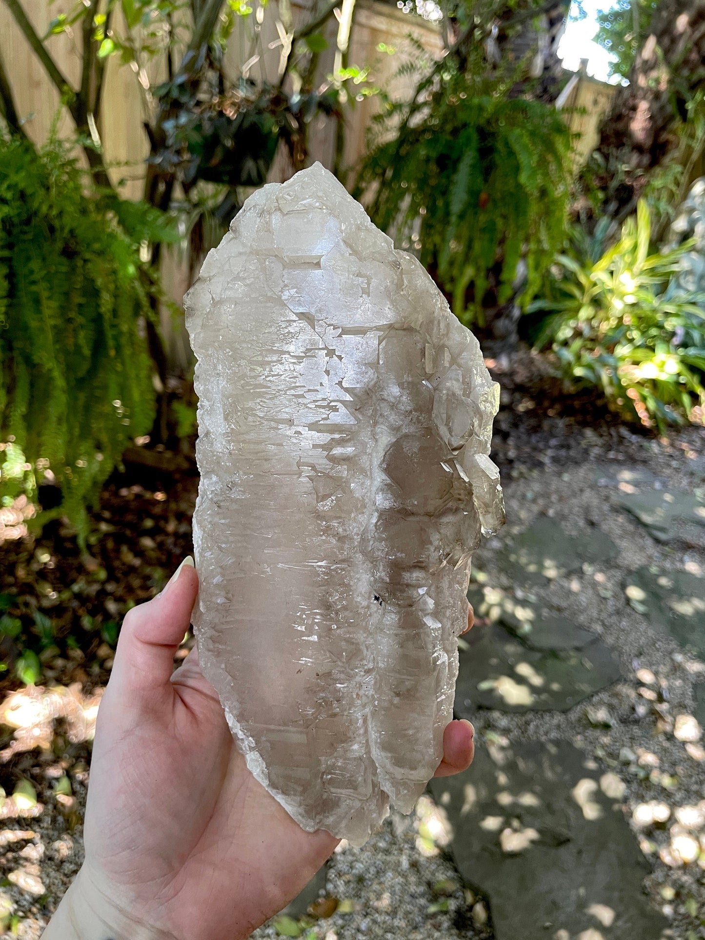 Pale Smokey Elesital Quartz Specimen from Minas Gerais Brazil, 882g 1lb 15.2oz Mineral Crystal