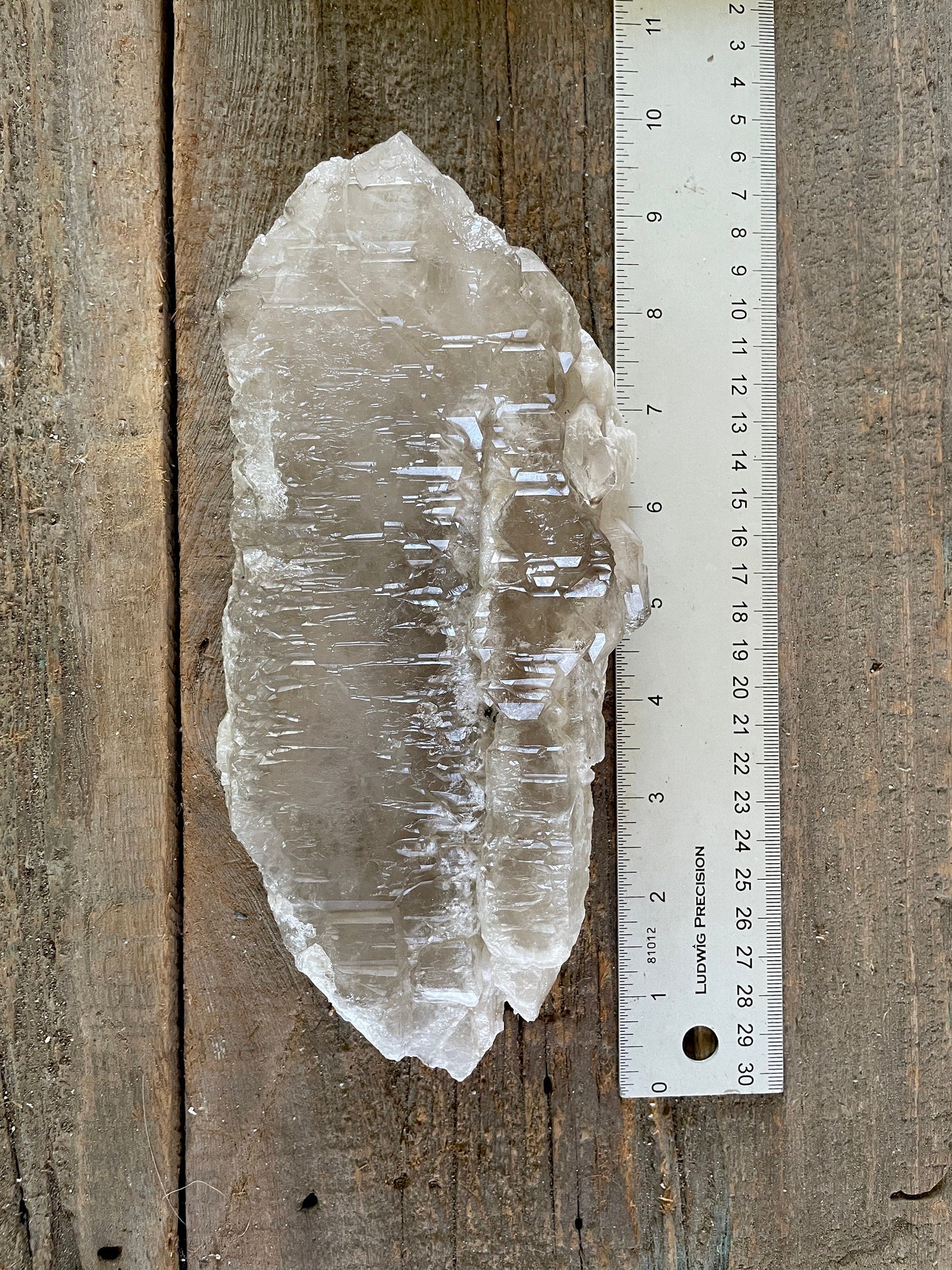 Pale Smokey Elesital Quartz Specimen from Minas Gerais Brazil, 882g 1lb 15.2oz Mineral Crystal