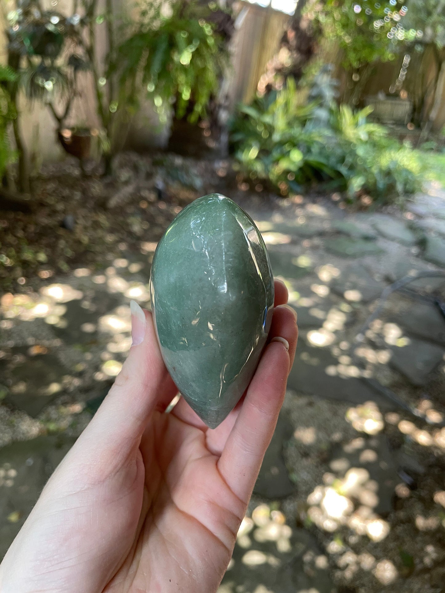Polished Green Aventurine Fuchsite Heart Stone 341g Specimen From Brazil Mineral Crystal