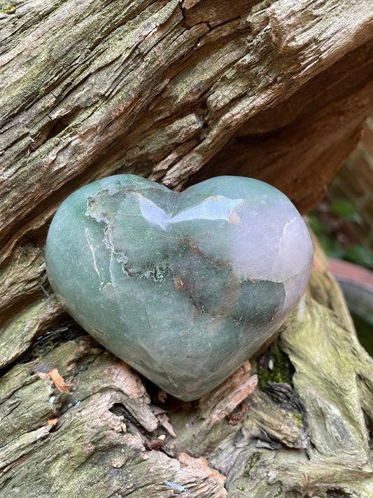 Polished Green Aventurine Fuchsite Heart Stone 341g Specimen From Brazil Mineral Crystal