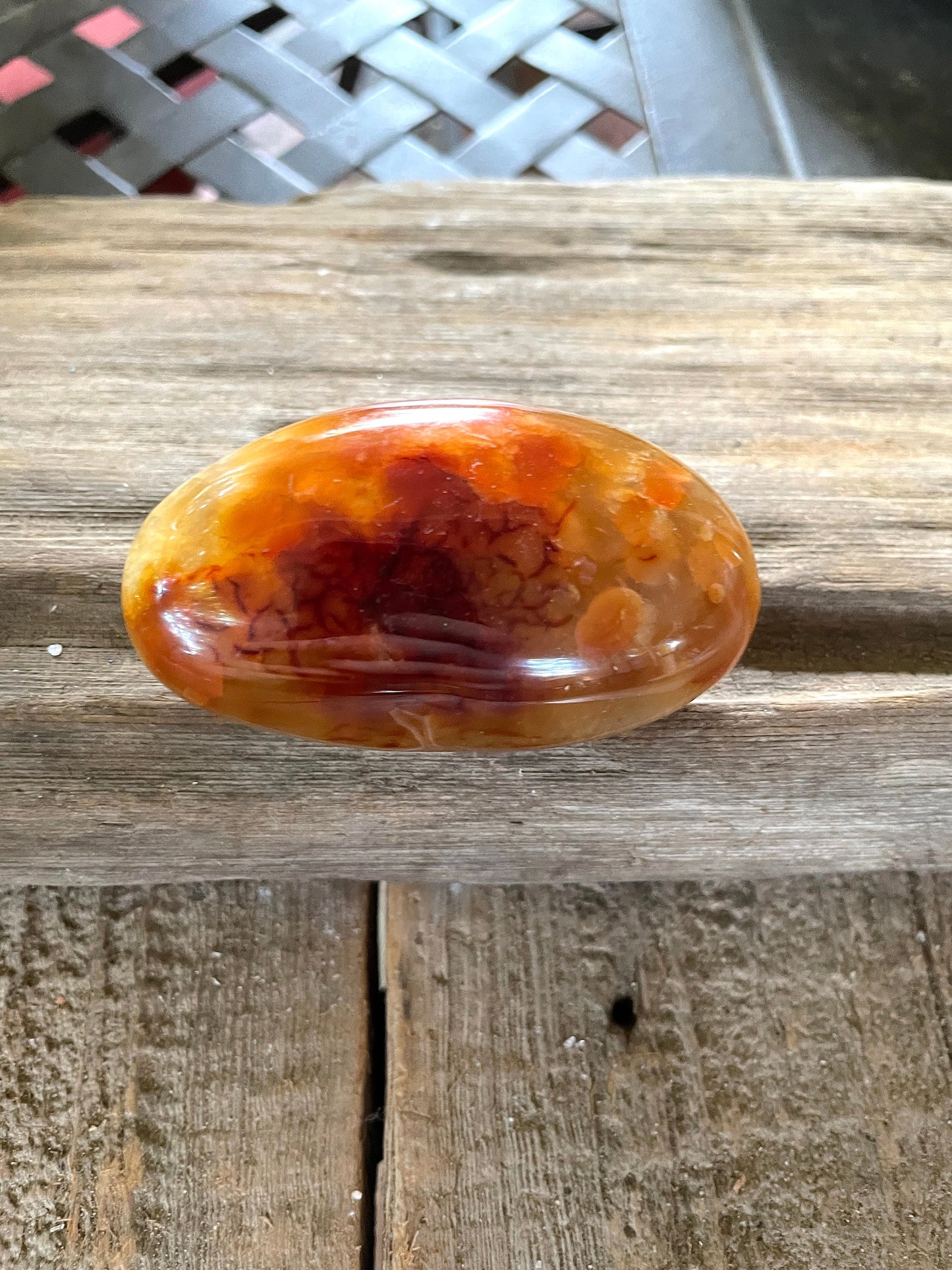 Carnelian Palm Stone Specimen 109.3g Specimen From Madagascar Mineral Crystal