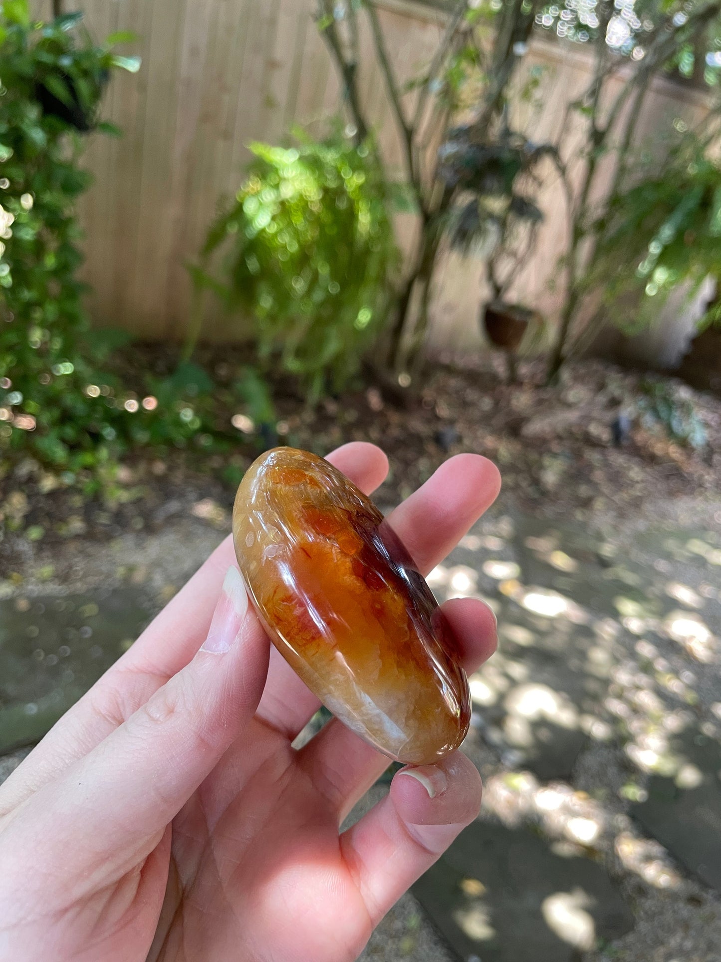 Carnelian Palm Stone Specimen 109.3g Specimen From Madagascar Mineral Crystal