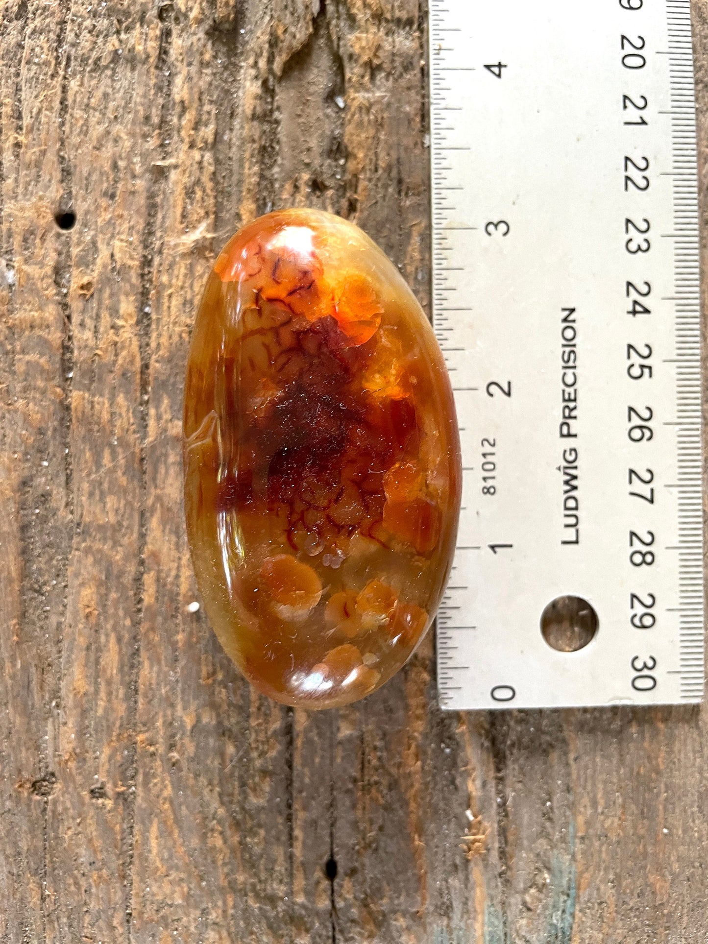 Carnelian Palm Stone Specimen 109.3g Specimen From Madagascar Mineral Crystal