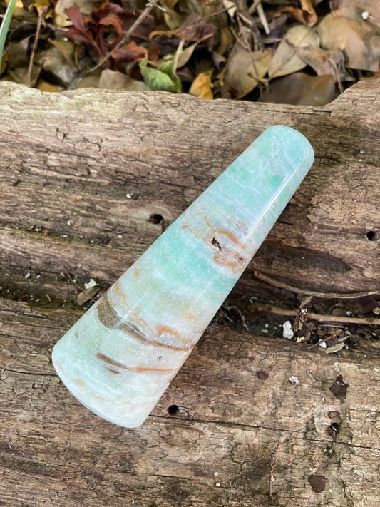 Polished Blue Caribbean Calcite Massage Wand from Pakistan 296g Specimen Mineral Crystal