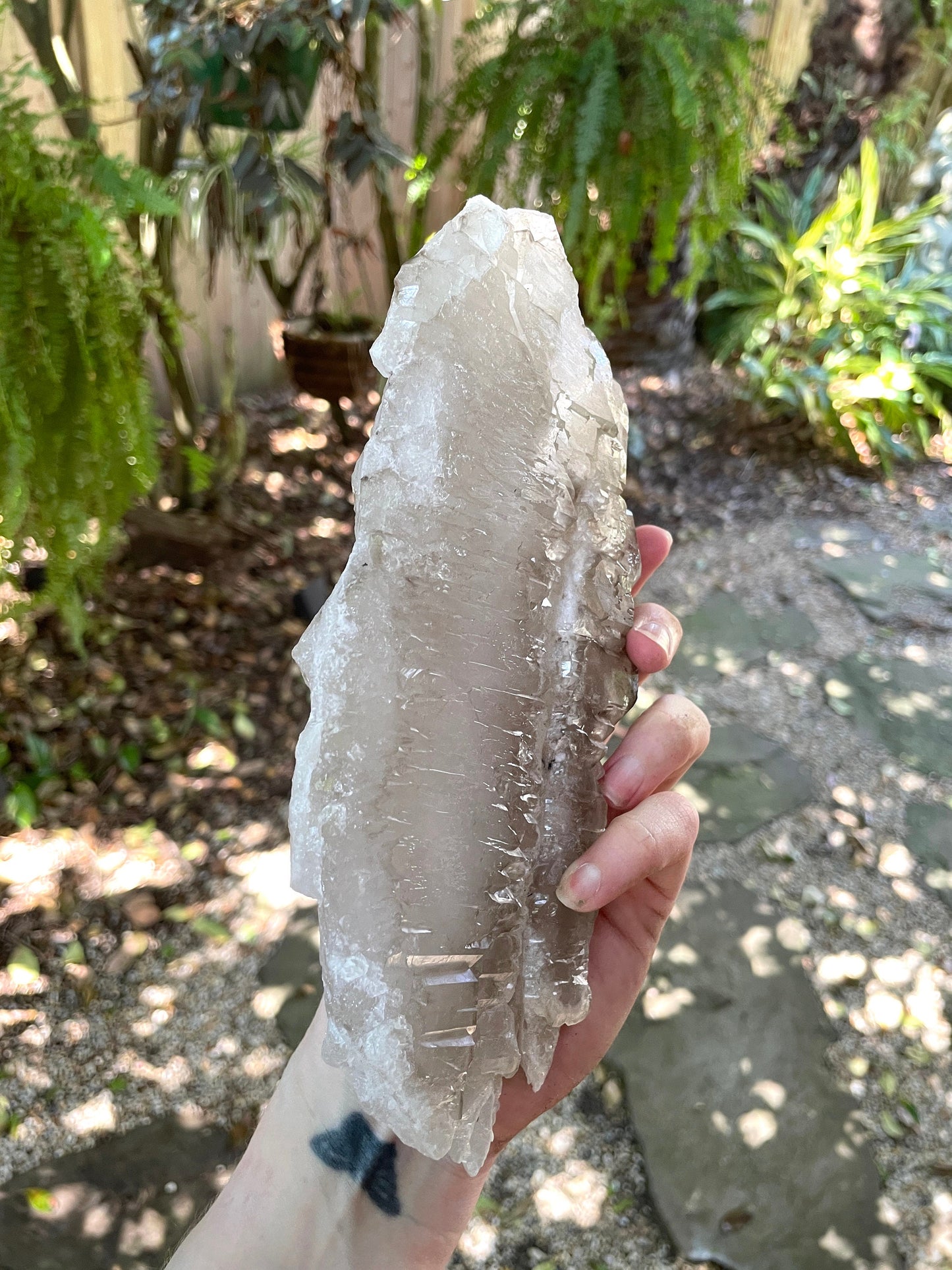 Pale Smokey Elesital Quartz Specimen from Minas Gerais Brazil, 882g 1lb 15.2oz Mineral Crystal