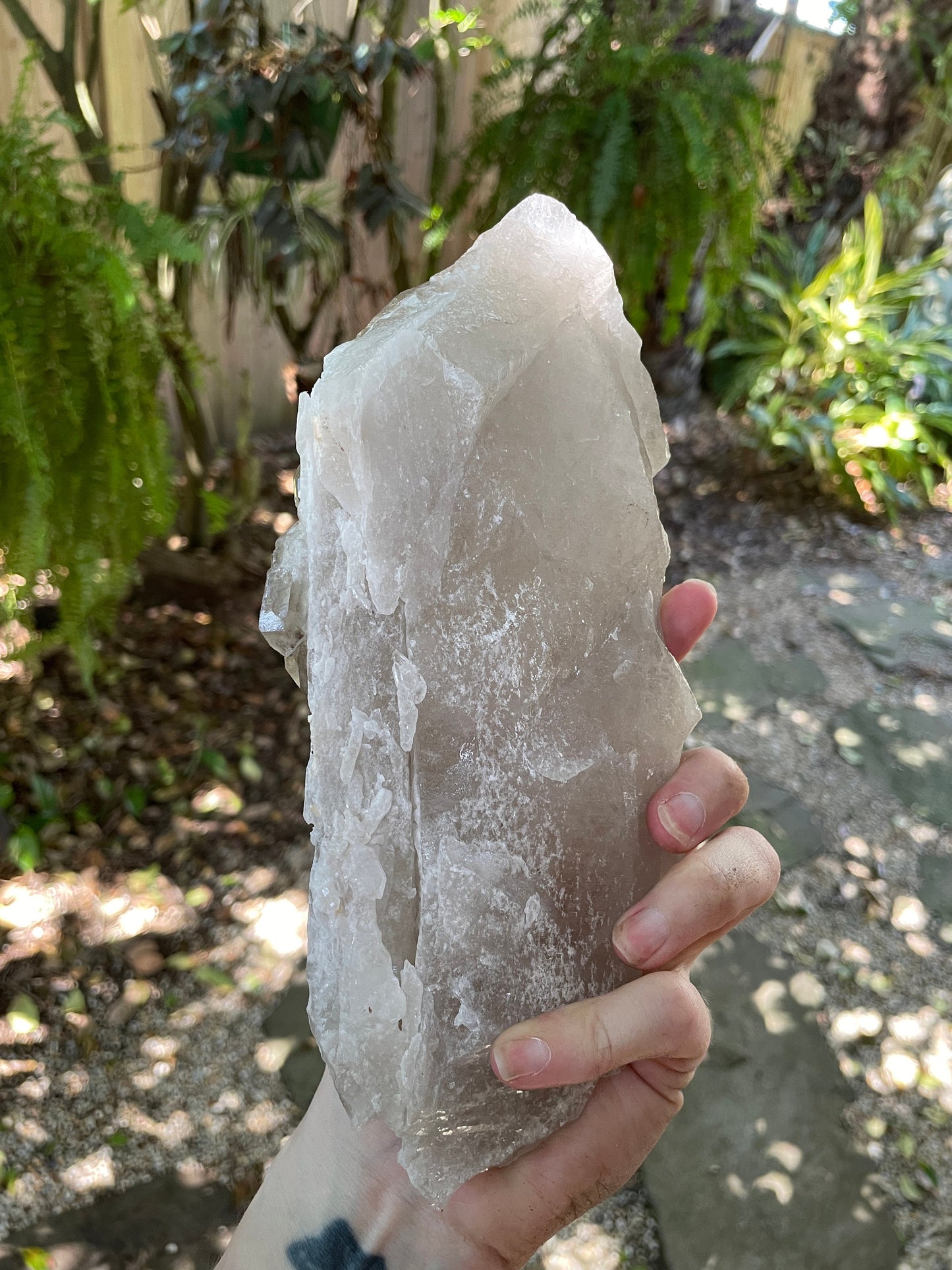 Pale Smokey Elesital Quartz Specimen from Minas Gerais Brazil, 882g 1lb 15.2oz Mineral Crystal