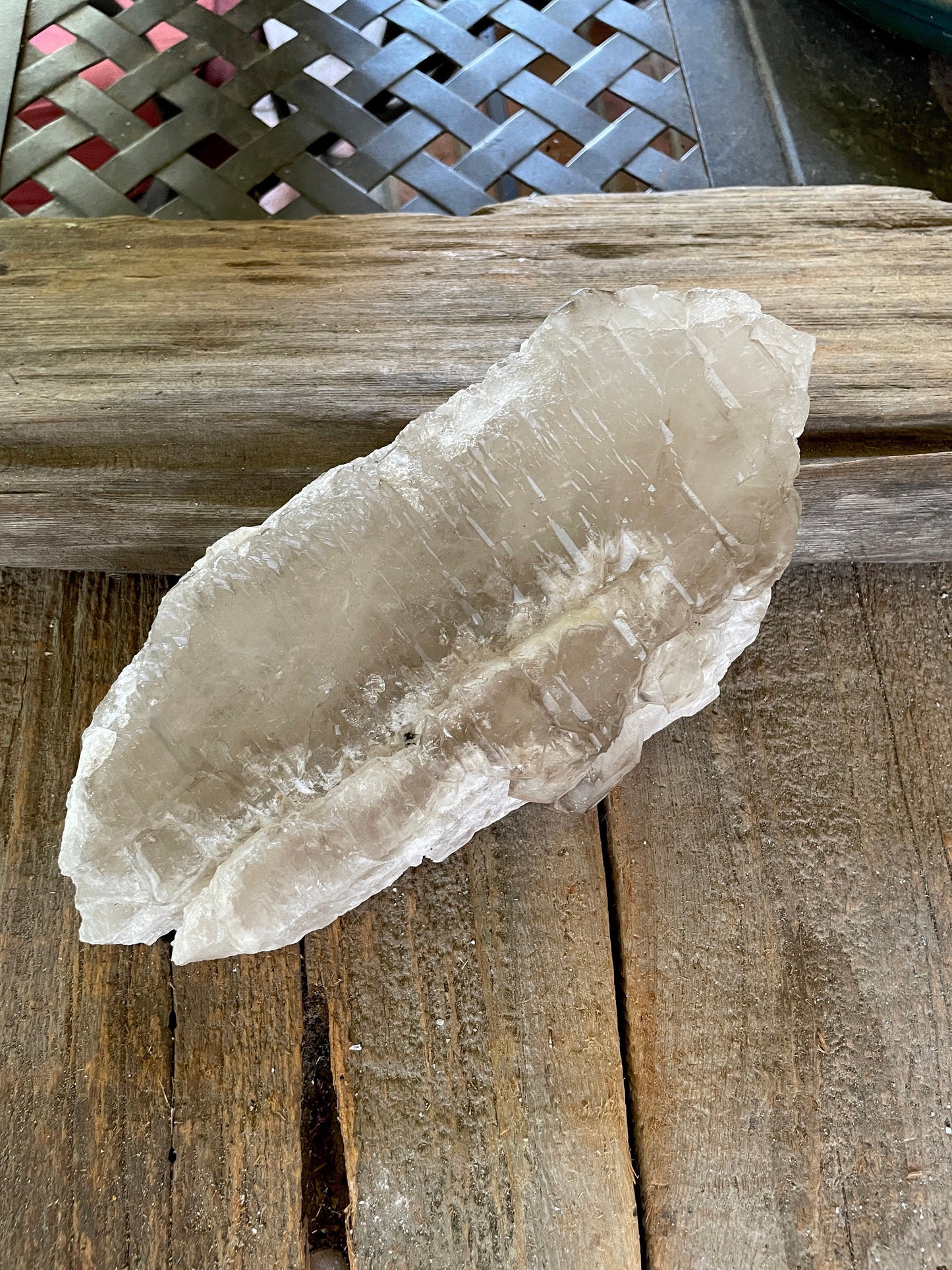 Pale Smokey Elesital Quartz Specimen from Minas Gerais Brazil, 882g 1lb 15.2oz Mineral Crystal