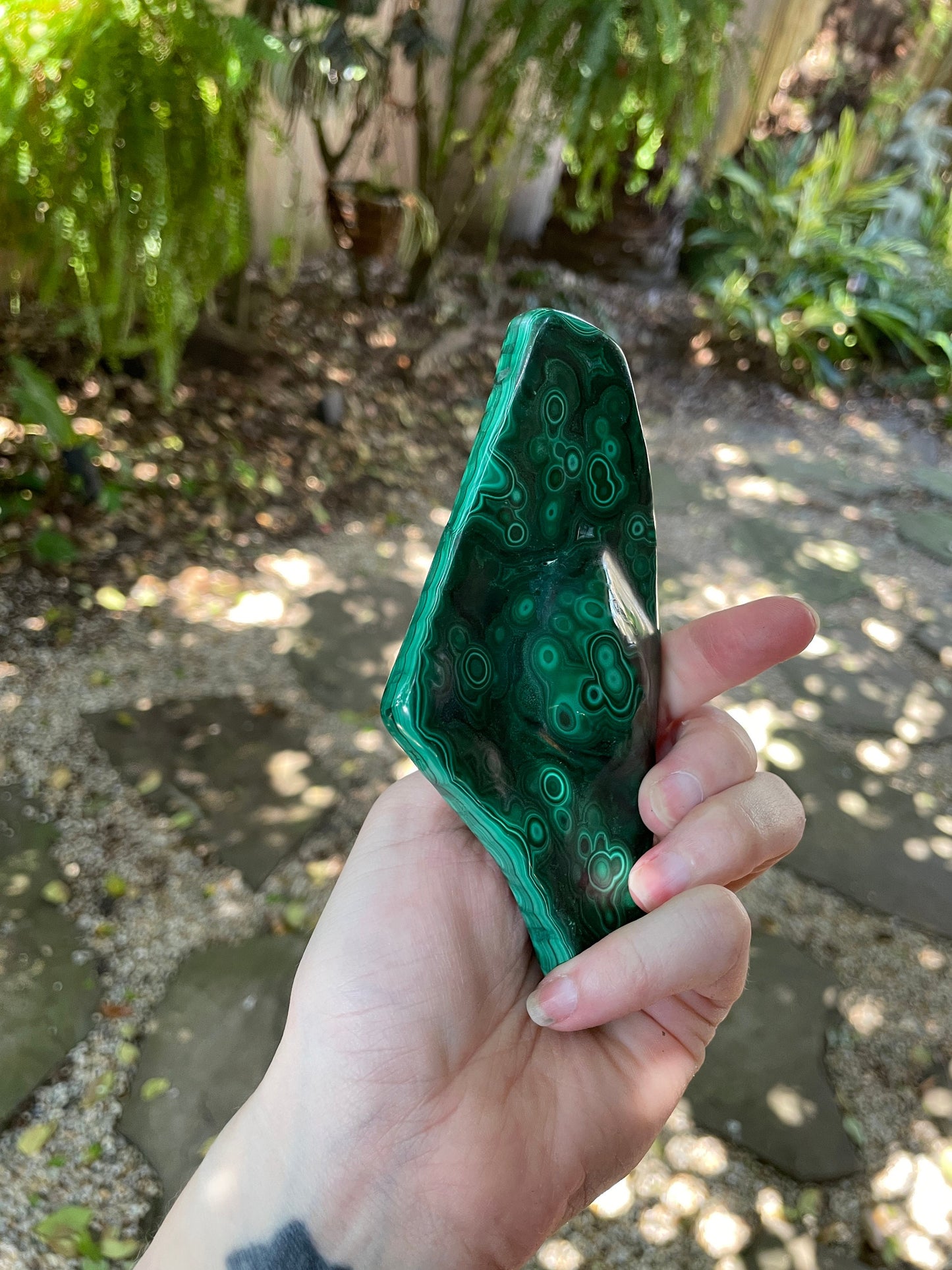 Lovely Polished Malachite Specimen from The Congo 235.7g Mineral Crystal