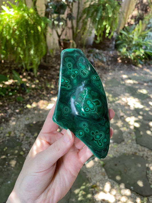 Lovely Polished Malachite Specimen from The Congo 235.7g Mineral Crystal