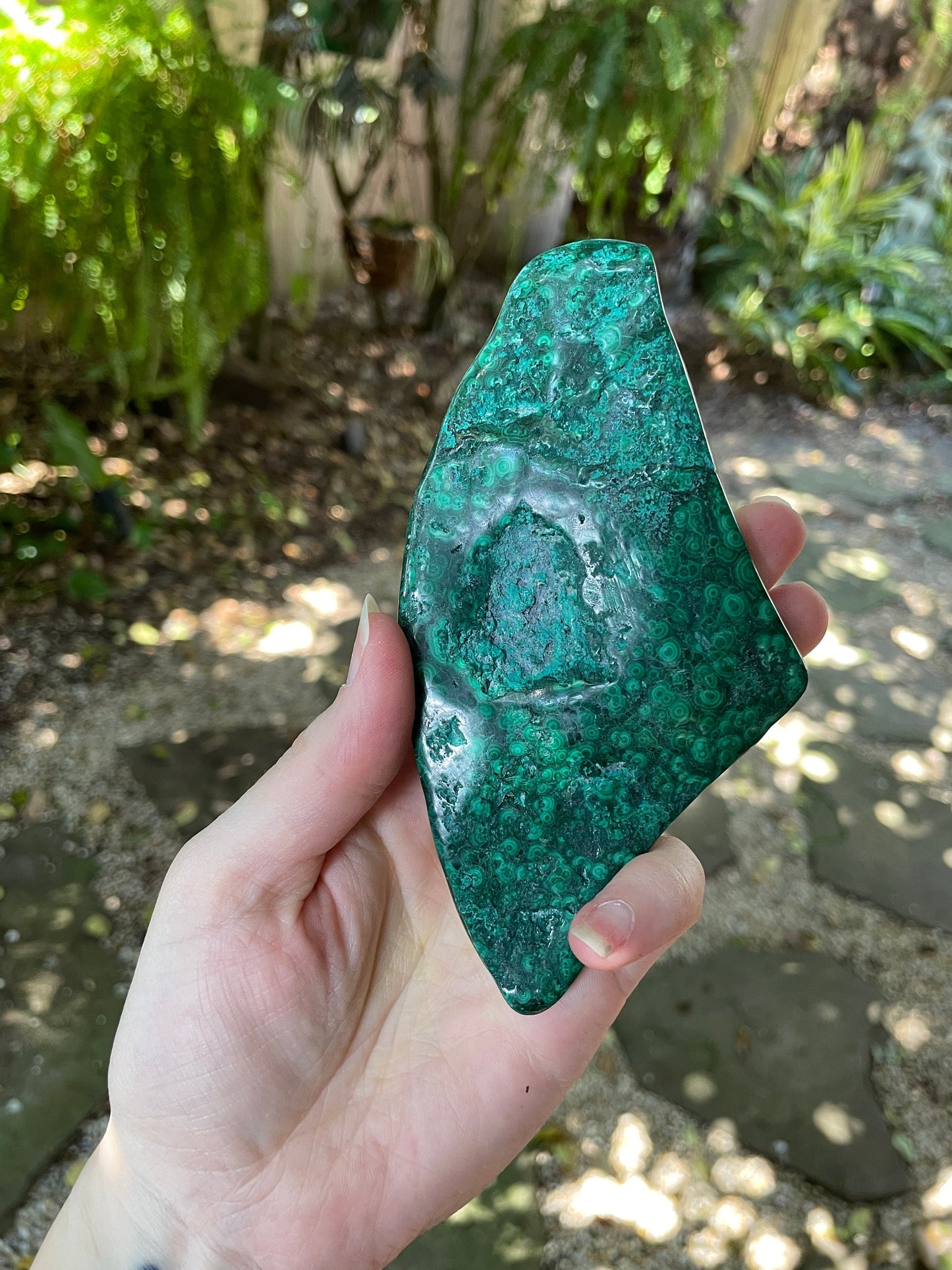 Lovely Polished Malachite Specimen from The Congo 235.7g Mineral Crystal