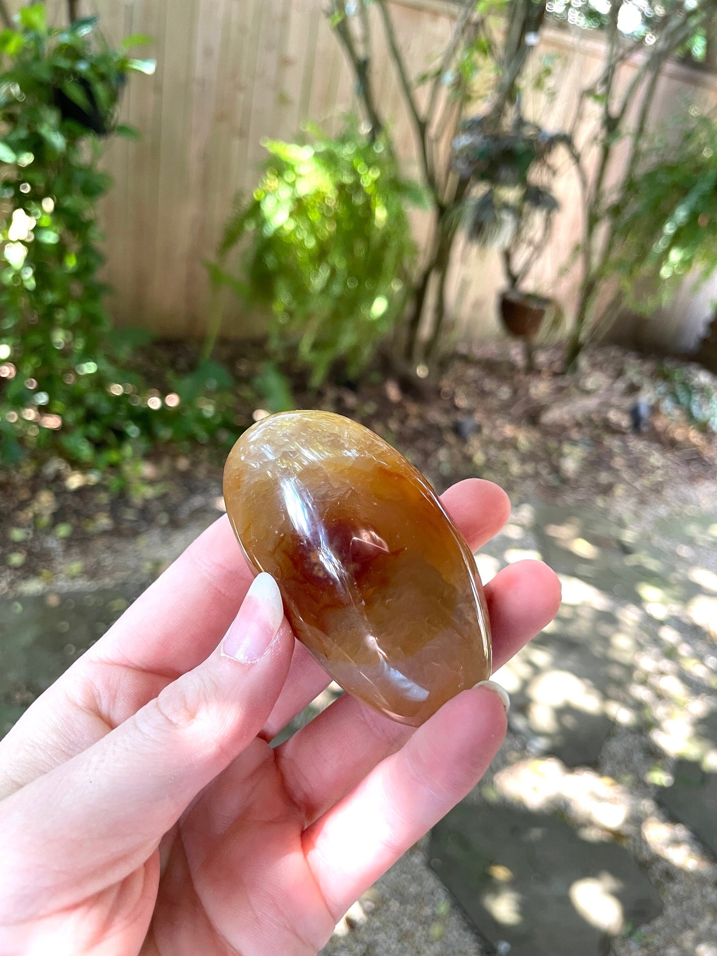 Carnelian Palm Stone Specimen 109.3g Specimen From Madagascar Mineral Crystal