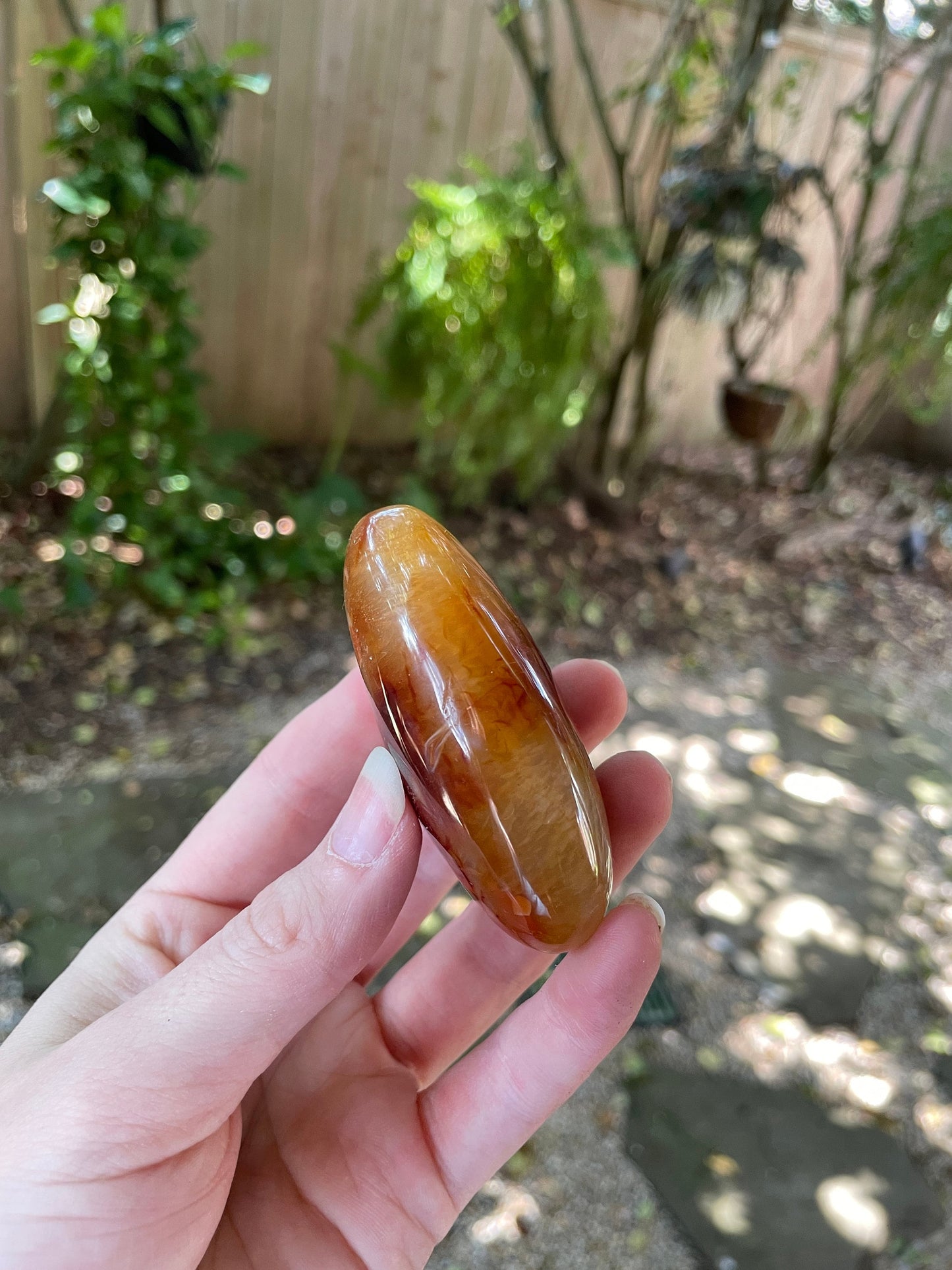 Carnelian Palm Stone Specimen 109.3g Specimen From Madagascar Mineral Crystal