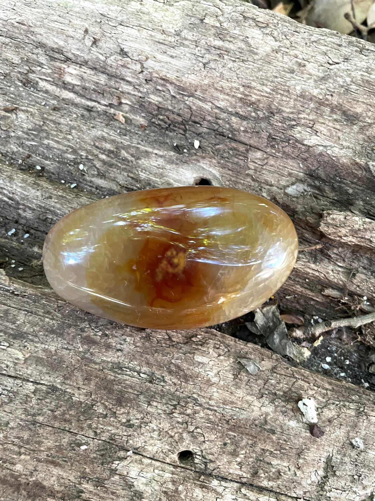 Carnelian Palm Stone Specimen 109.3g Specimen From Madagascar Mineral Crystal