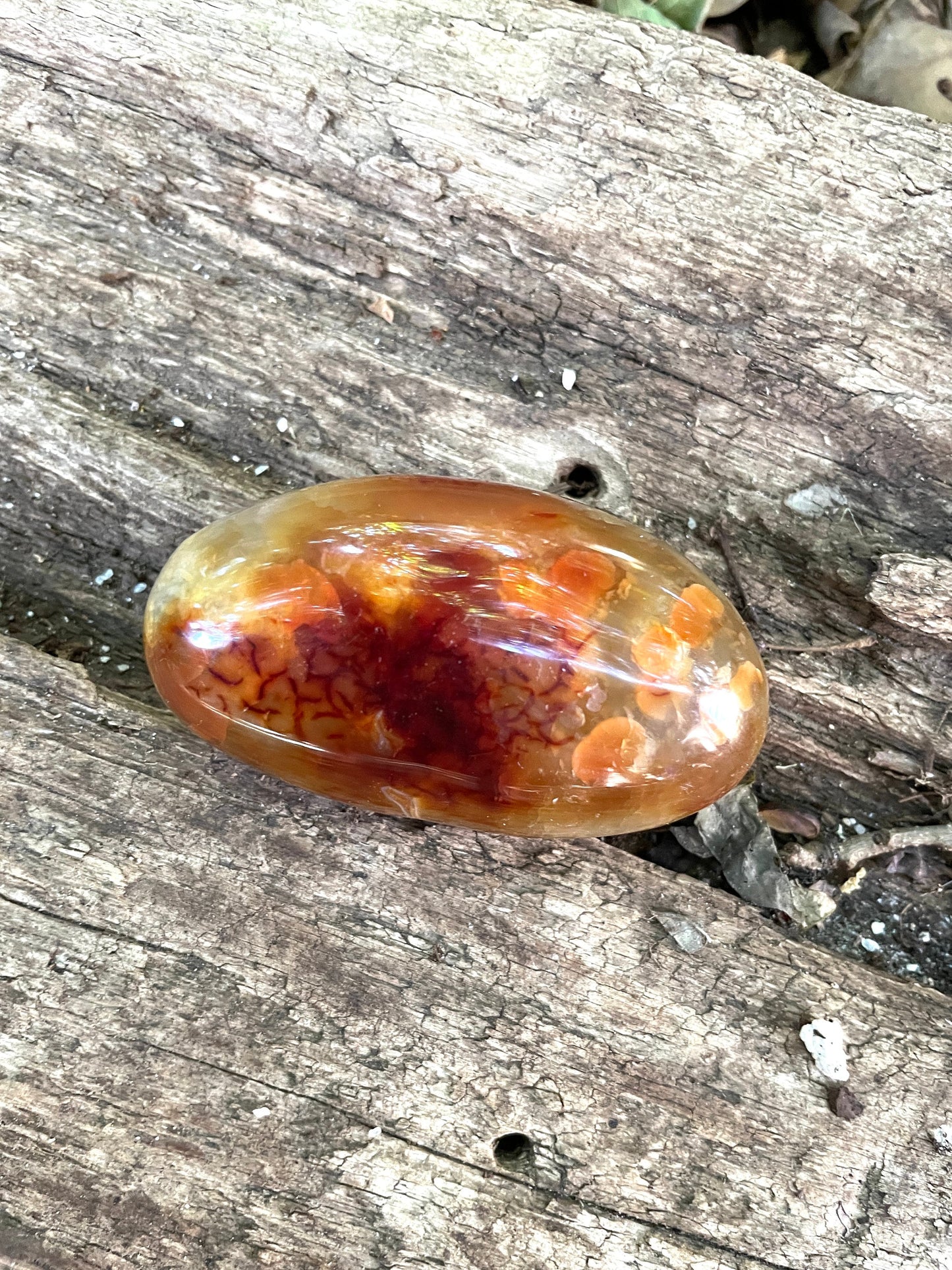 Carnelian Palm Stone Specimen 109.3g Specimen From Madagascar Mineral Crystal