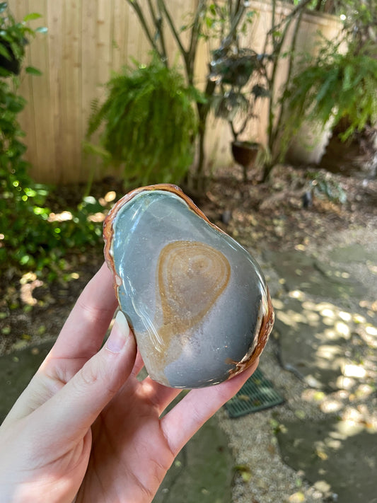 Half Polished Polychrome Jasper Stone, 216g Specimen From Madagascar Mineral Crystal