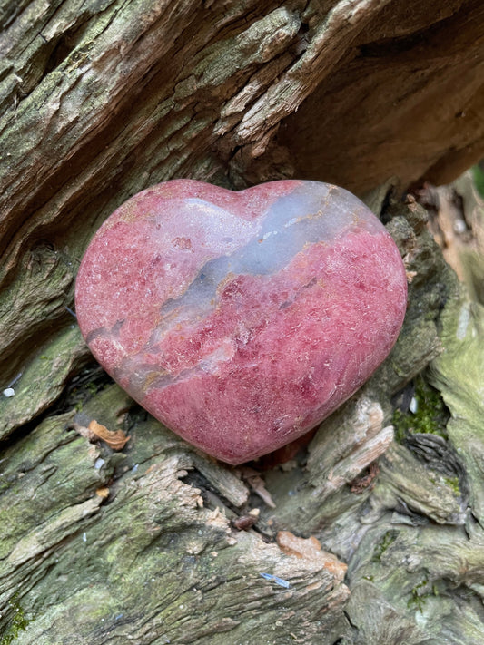 Beautiful Medium Polished Heart Stone Rhodonite Specimen 231.5g From Madagascar Mineral Crystal