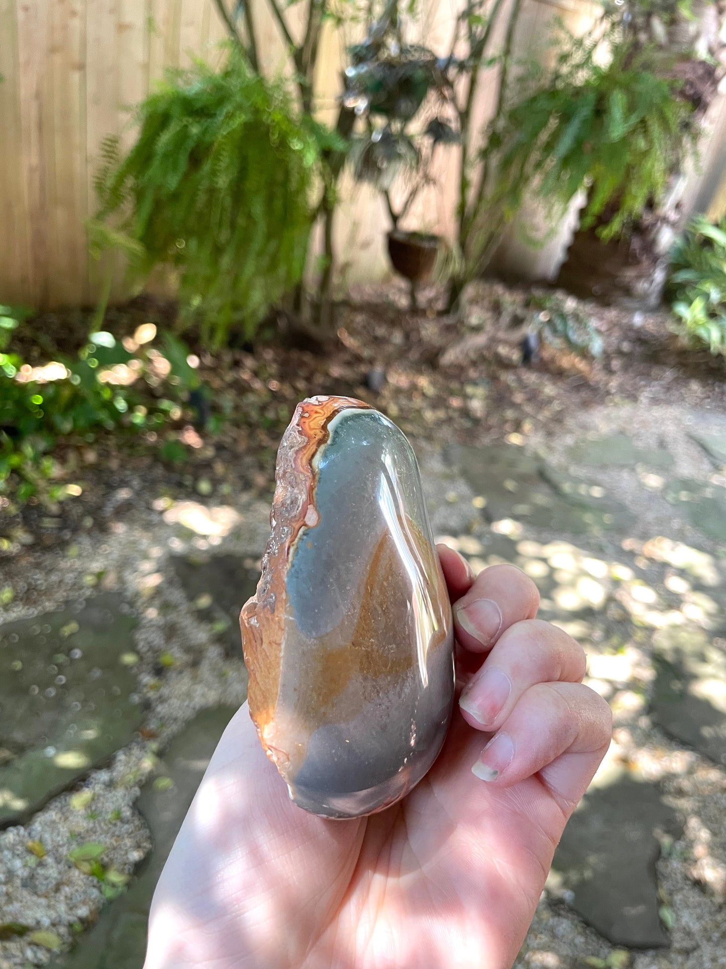 Half Polished Polychrome Jasper Stone, 216g Specimen From Madagascar Mineral Crystal