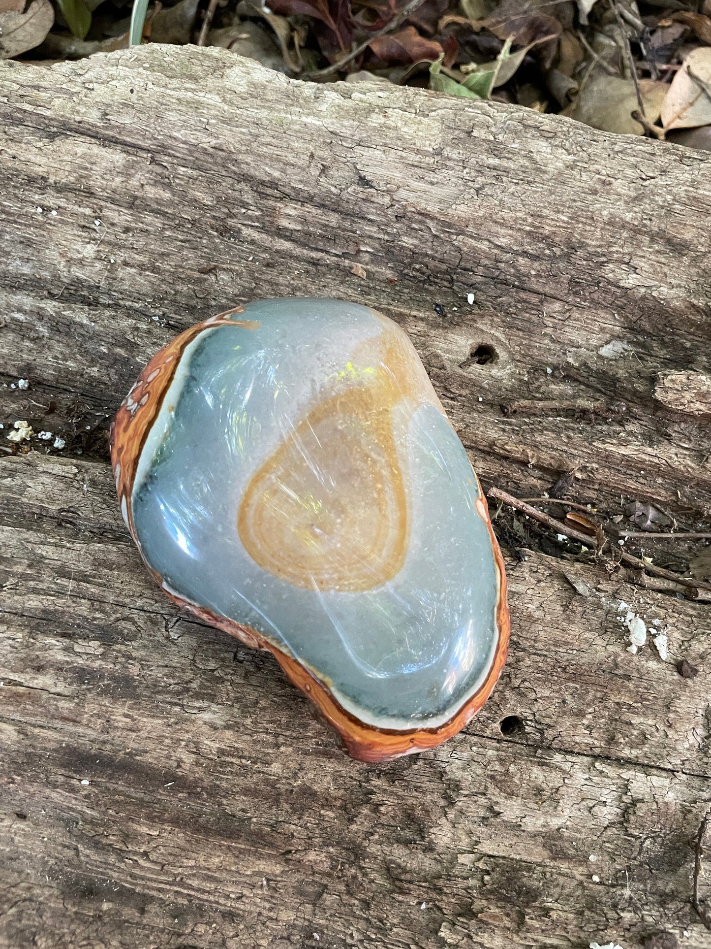 Half Polished Polychrome Jasper Stone, 216g Specimen From Madagascar Mineral Crystal