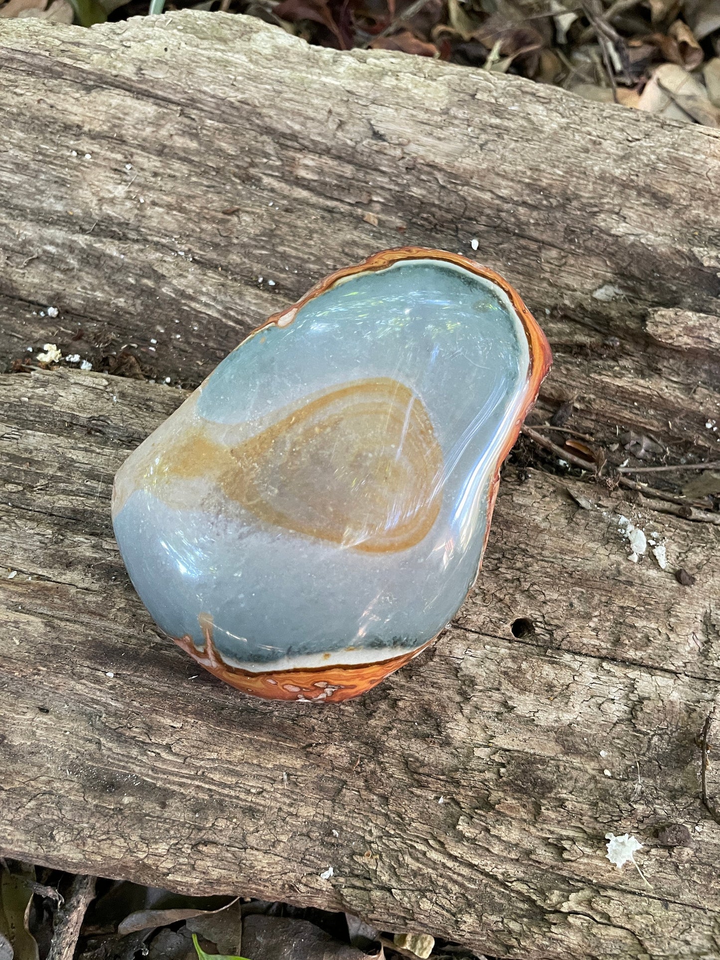 Half Polished Polychrome Jasper Stone, 216g Specimen From Madagascar Mineral Crystal