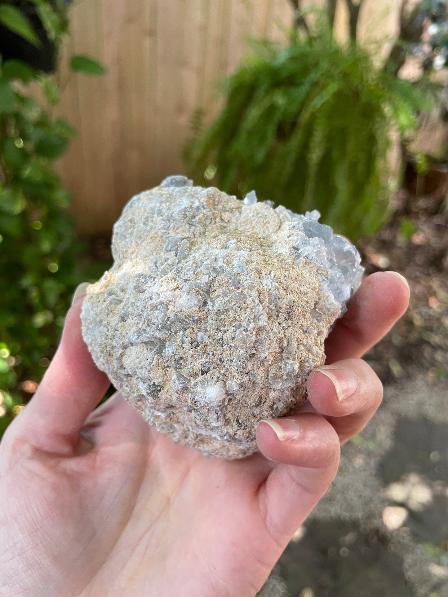 Sparkly Blue Celestine/Celestite Geode 486g 1lb 1.1oz Specimen, Madagascar Mineral Crystal