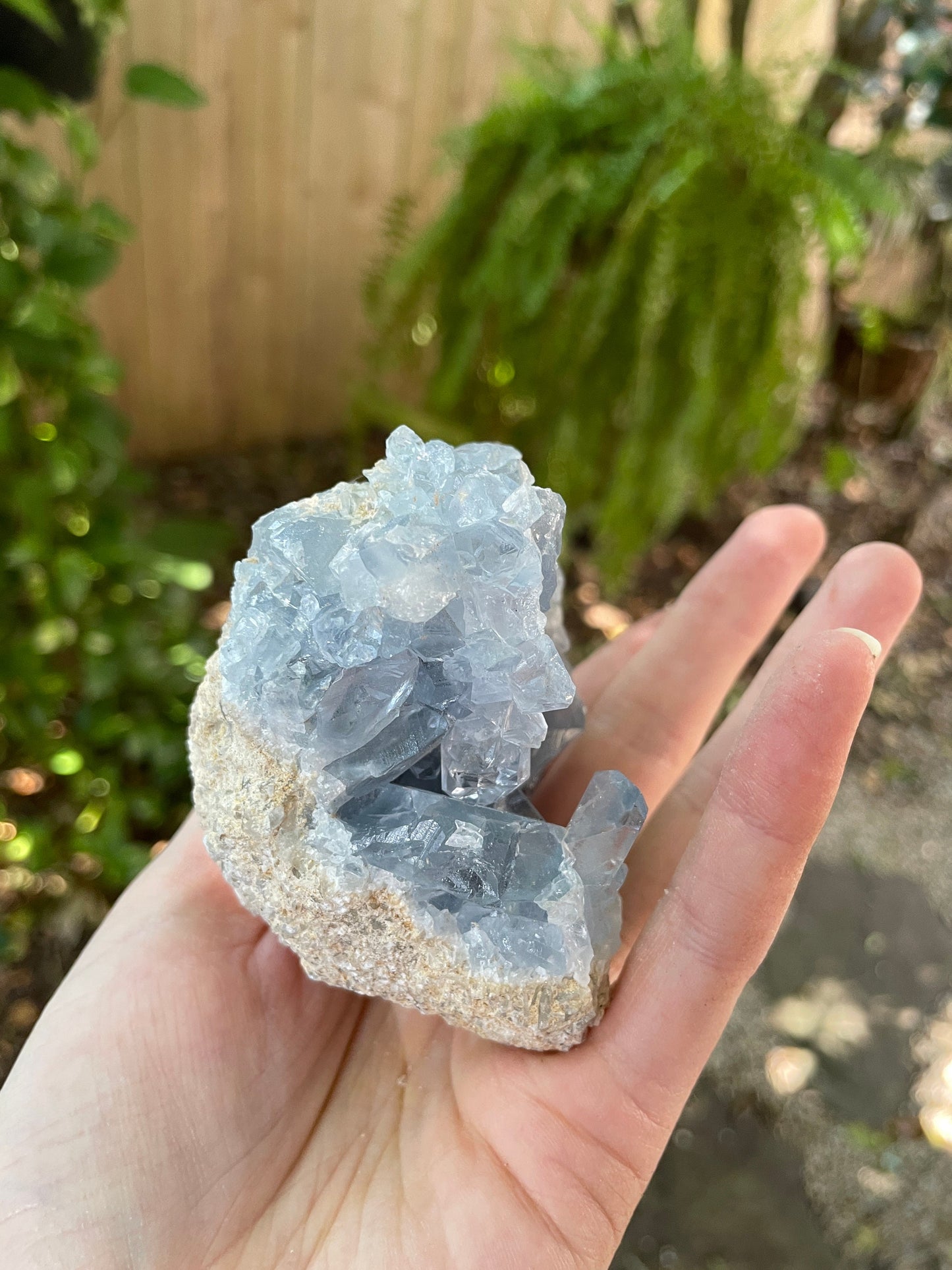 Sparkly Blue Celestine/Celestite Geode 486g 1lb 1.1oz Specimen, Madagascar Mineral Crystal