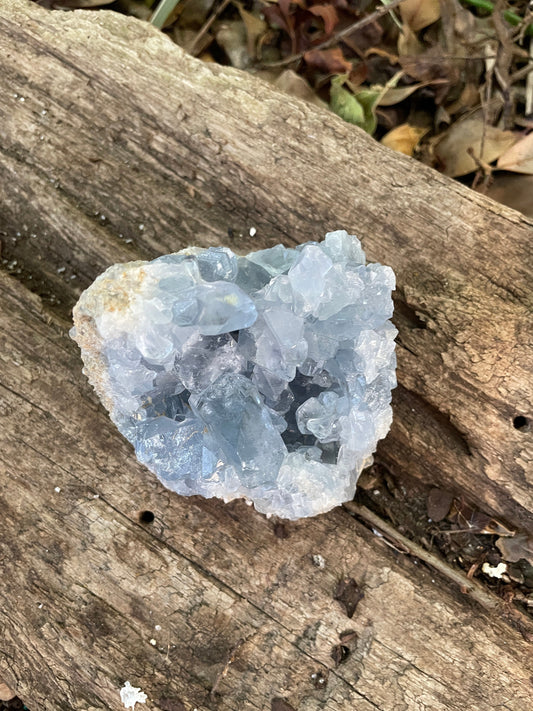 Sparkly Blue Celestine/Celestite Geode 486g 1lb 1.1oz Specimen, Madagascar Mineral Crystal