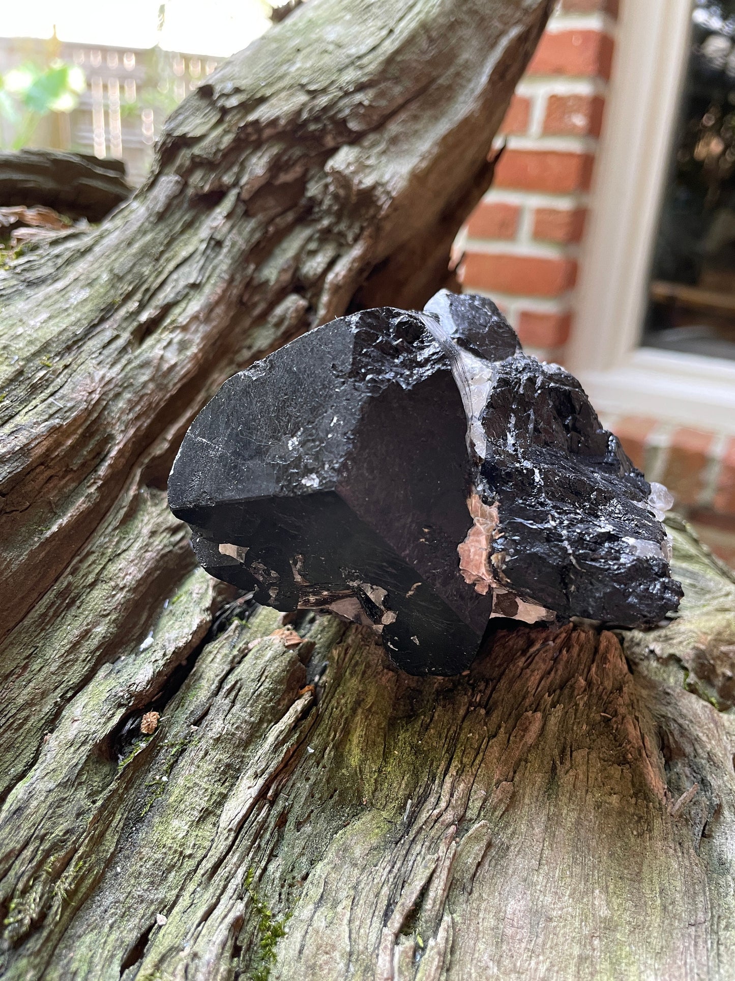 Black Tourmaline with Feldspar, Mica and Quartz From Brazil 642g 1lb 6.7oz Specimen Mineral Crystal