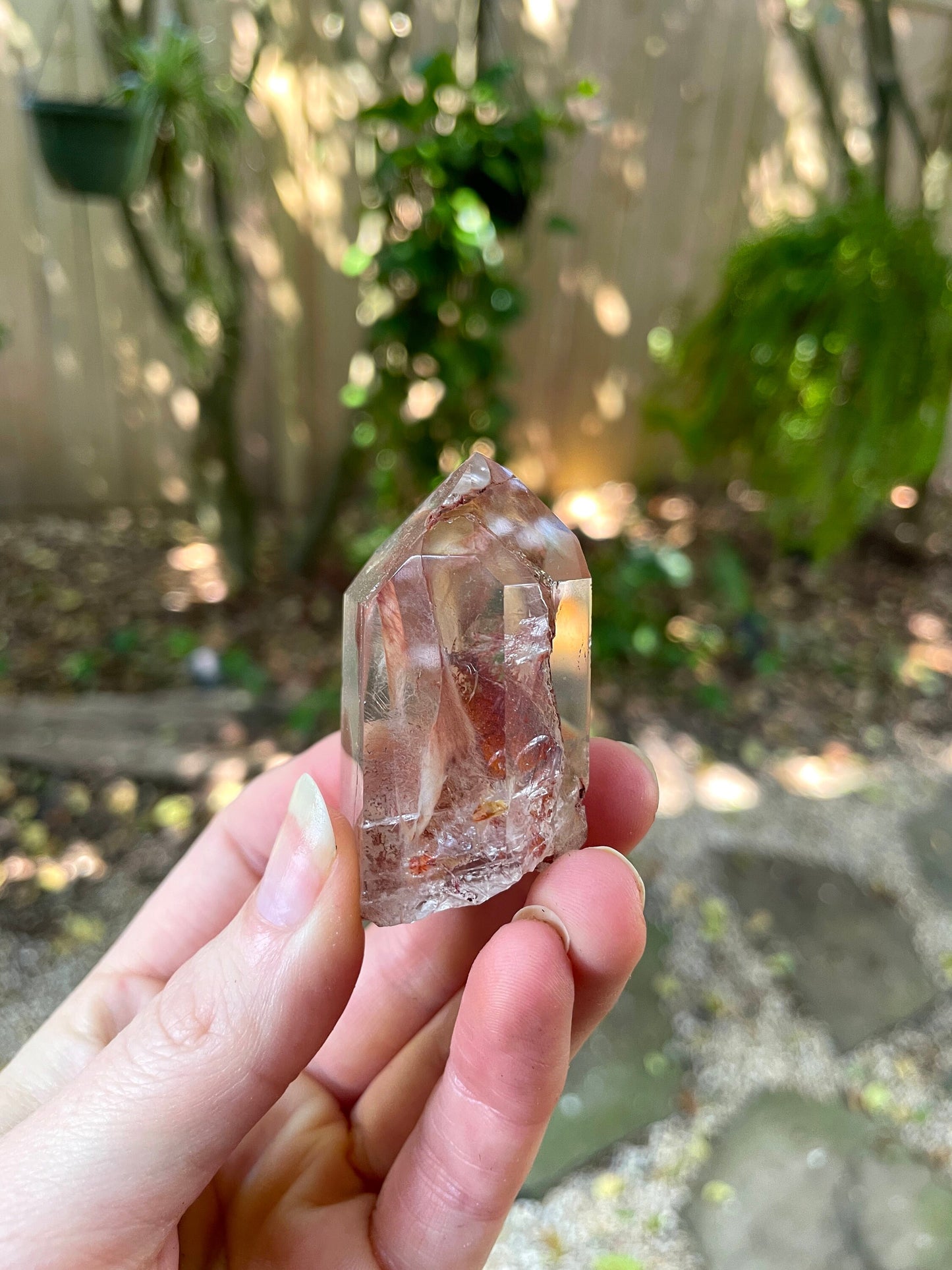 Rare Amphibole/Angel Phantom Quartz polished specimen 69.4g Crystal Mineral