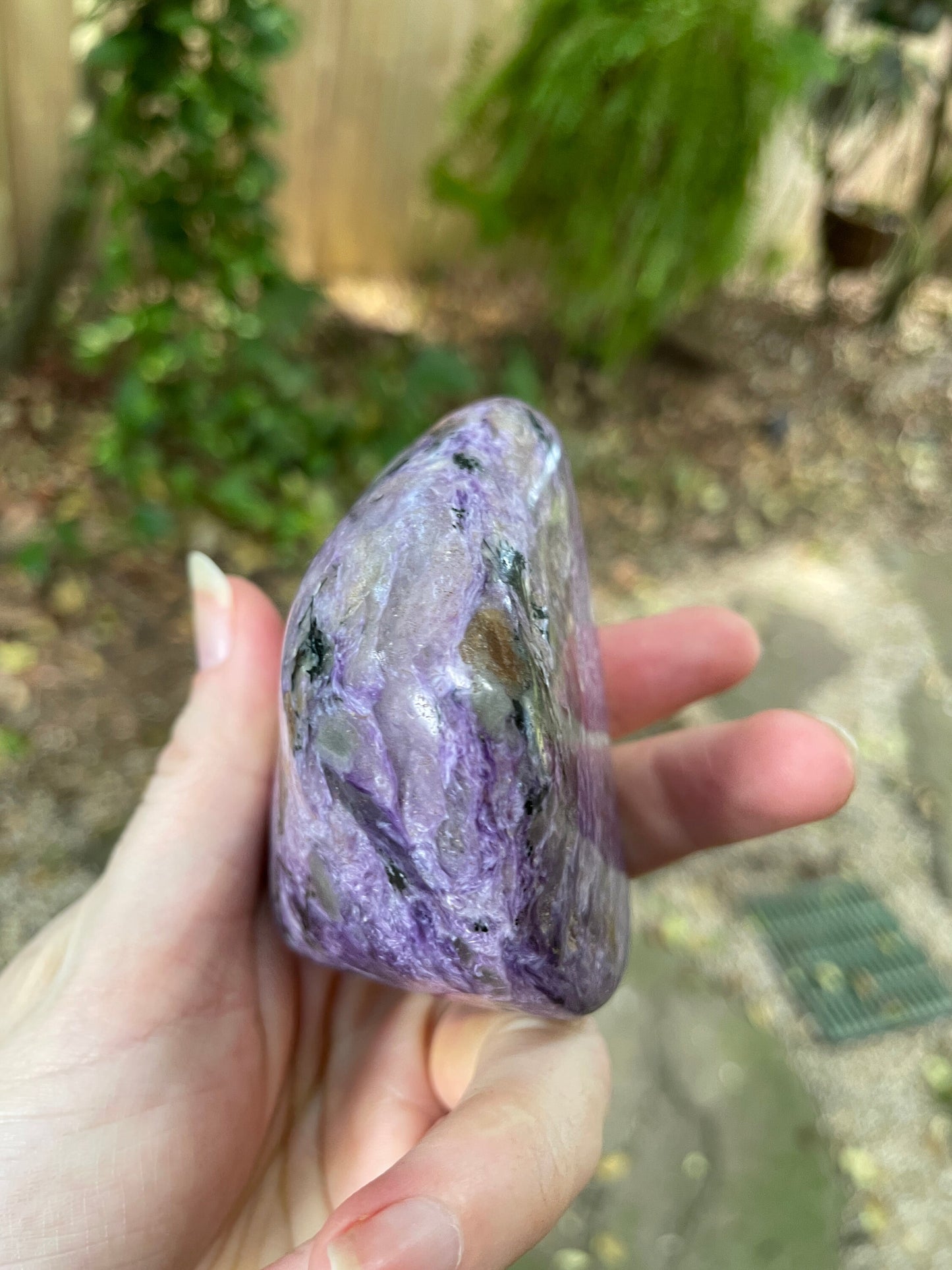 Rare Large Charoite Palm Stone Specimen 305g From Sakha Republic, Siberia, Russia Mineral