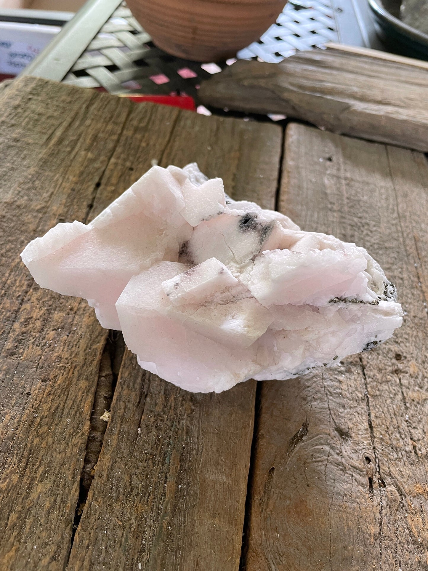 Mangano Calcite Specimen from Racracancha Mine, Cerro De Pasco, Peru 912g 2lbs 0.2oz Mineral Crystal