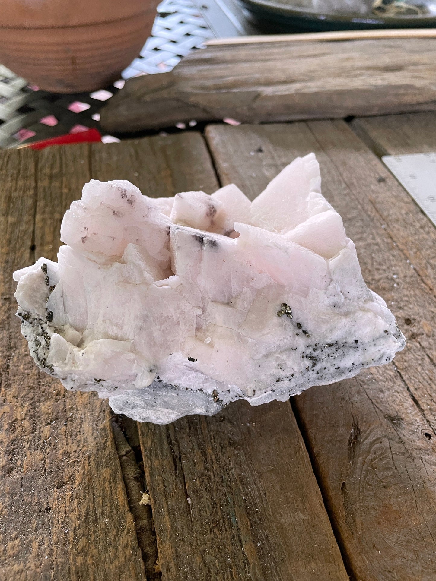 Mangano Calcite Specimen from Racracancha Mine, Cerro De Pasco, Peru 912g 2lbs 0.2oz Mineral Crystal