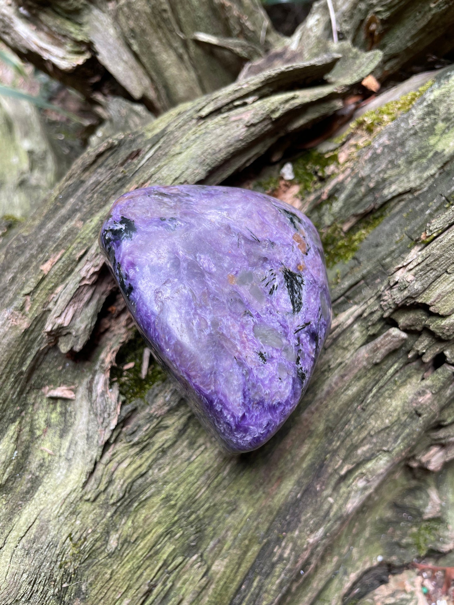 Rare Large Charoite Palm Stone Specimen 305g From Sakha Republic, Siberia, Russia Mineral