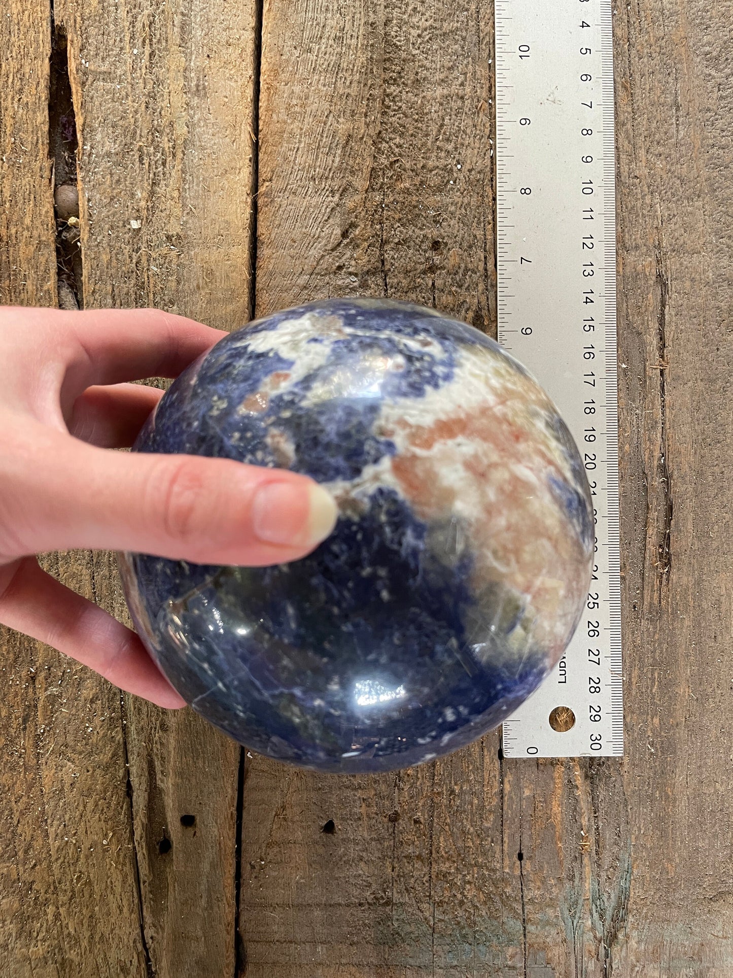 Quality XL Blue Sodalite Polished Crystal Sphere Specimen 2.44kg 5lbs 6.2oz 128mm 5" From Brazil Mineral