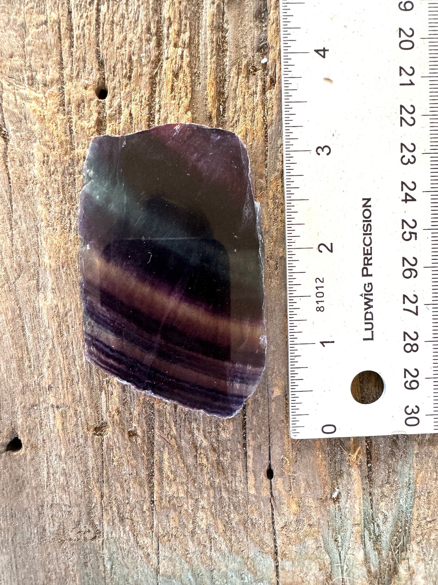 Polished Rainbow Fluorite Slice Specimen 80g from China. Mineral Crystal