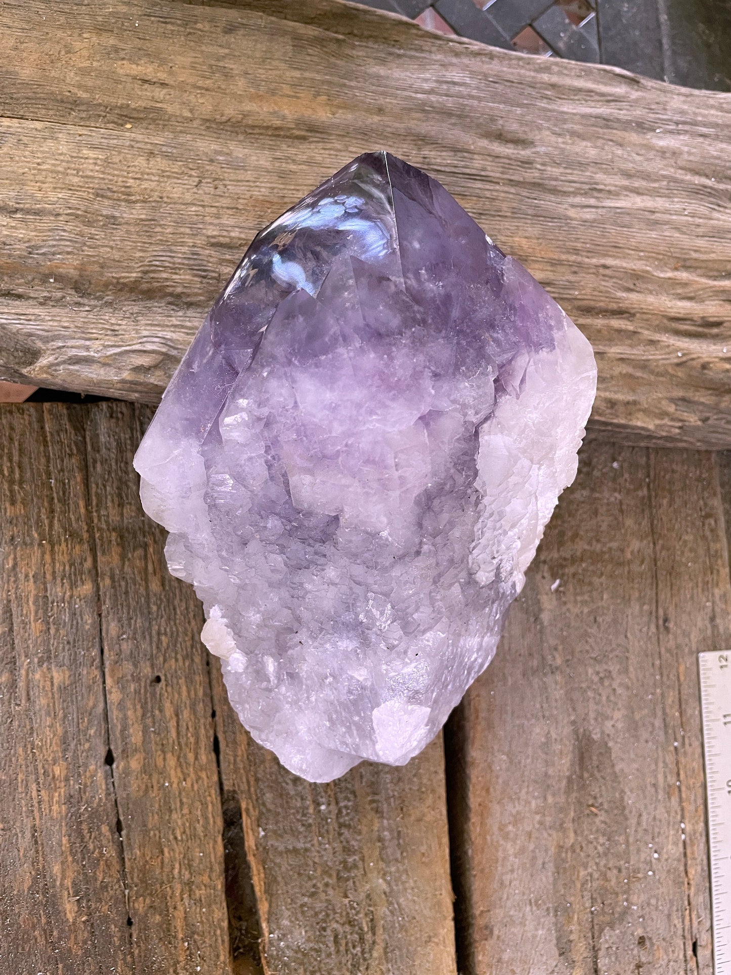 Elestial Amethyst With Polished Tips 1732g 3lb 13.1oz From Brazil Specimen Mineral Crystal