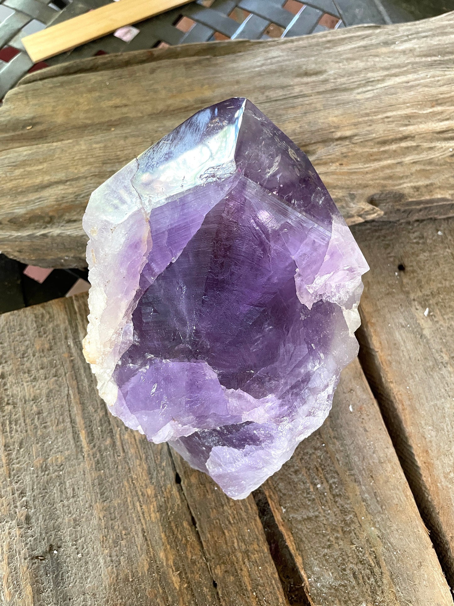 Elestial Amethyst With Polished Tips 1732g 3lb 13.1oz From Brazil Specimen Mineral Crystal