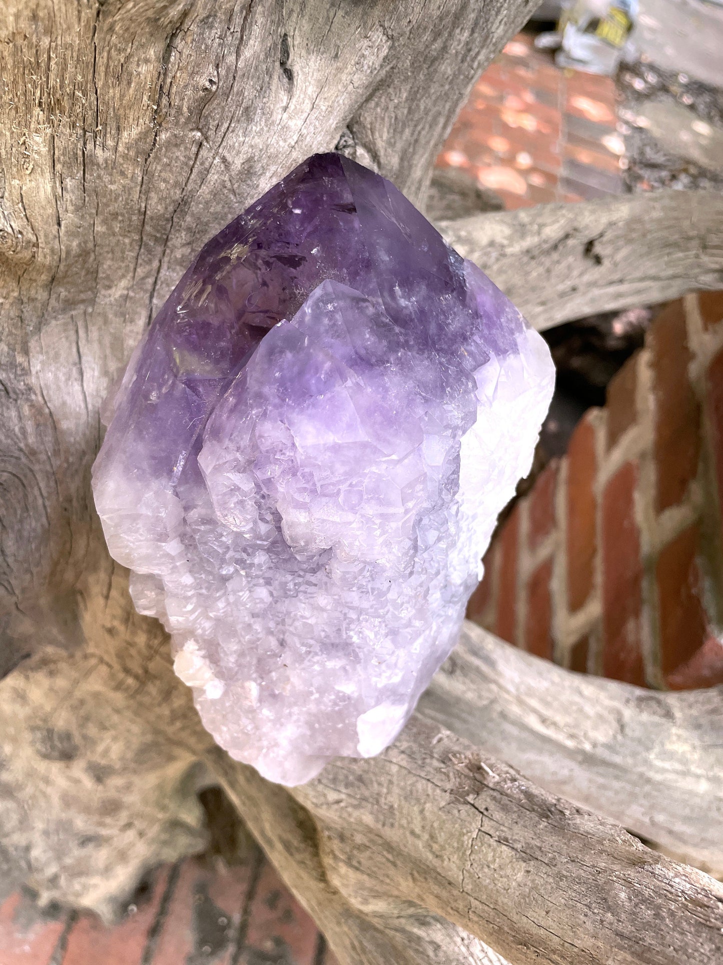 Elestial Amethyst With Polished Tips 1732g 3lb 13.1oz From Brazil Specimen Mineral Crystal