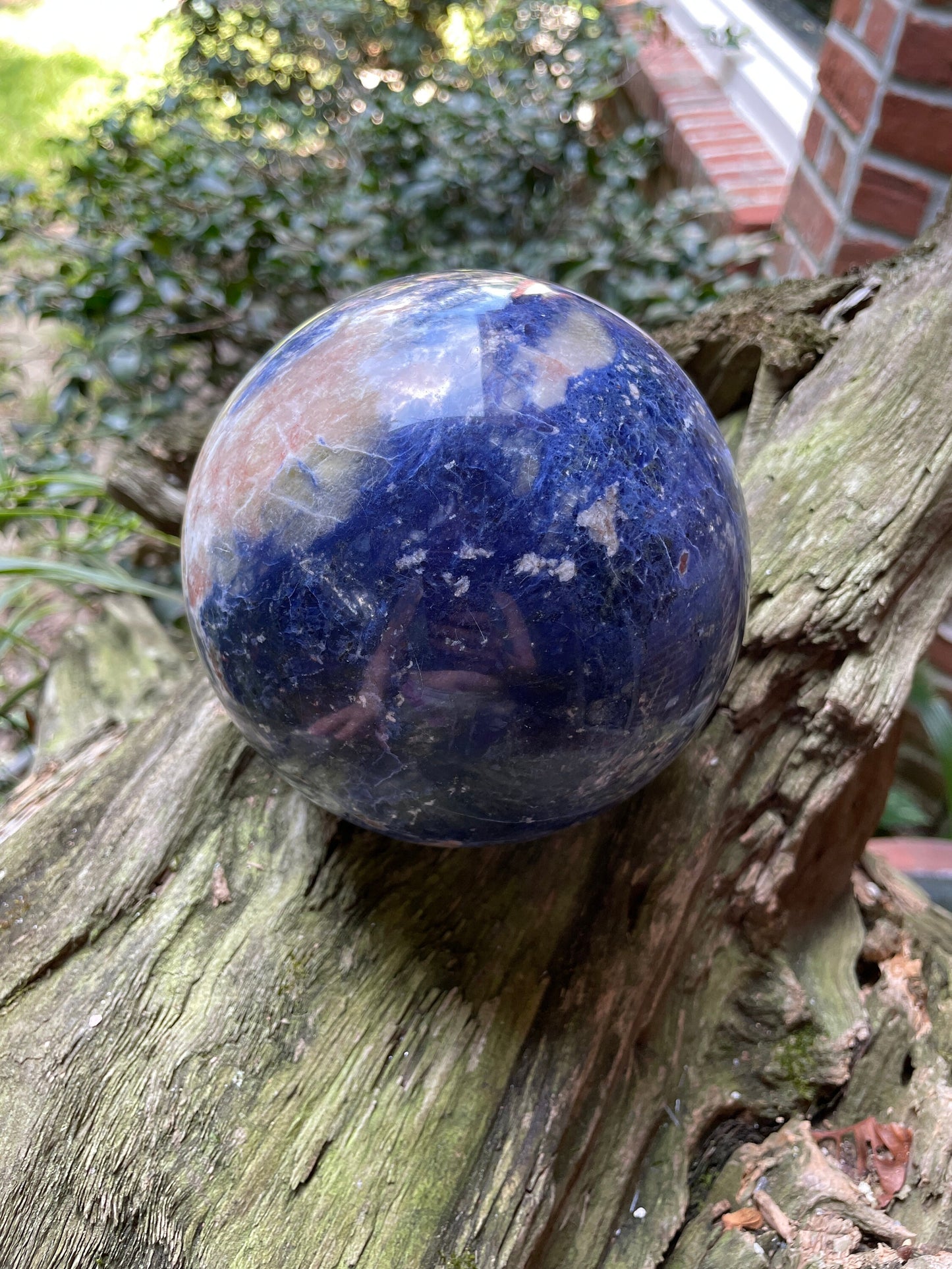 Quality XL Blue Sodalite Polished Crystal Sphere Specimen 2.44kg 5lbs 6.2oz 128mm 5" From Brazil Mineral