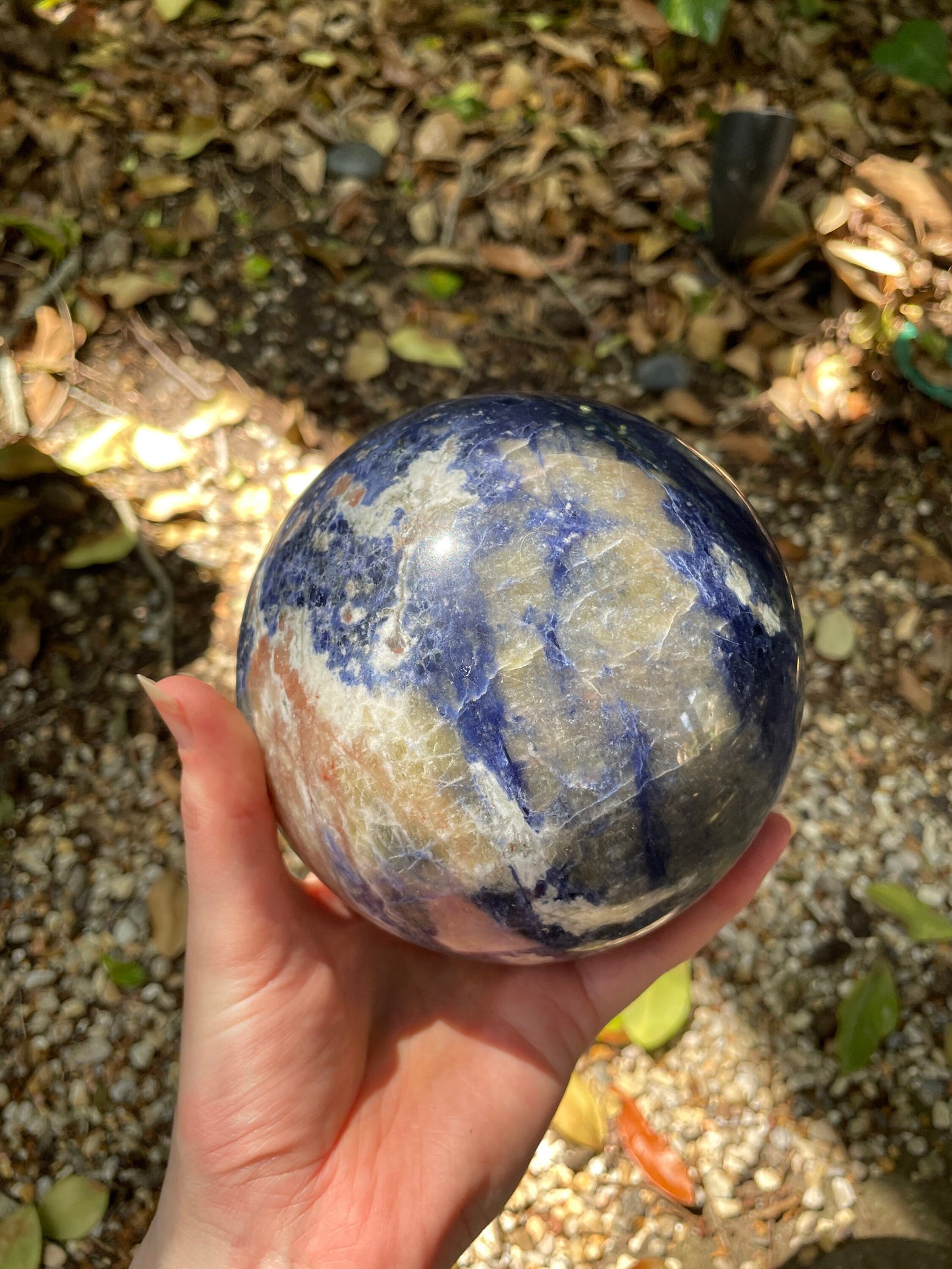 Quality XL Blue Sodalite Polished Crystal Sphere Specimen 2.44kg 5lbs 6.2oz 128mm 5" From Brazil Mineral